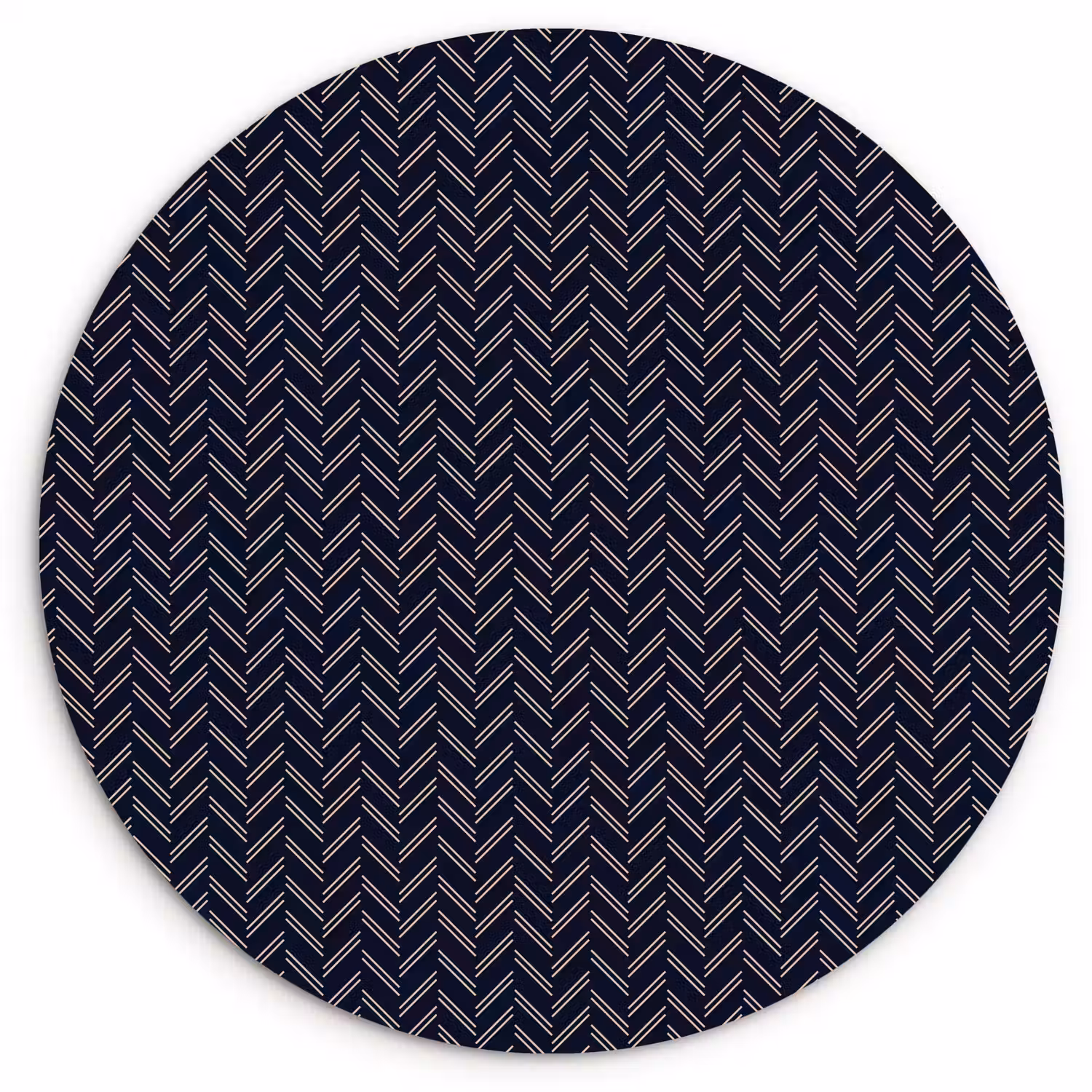 Plaid - Patroon - Visgraad - Blauw Wandcirkel plexiglas klein 852 -3d