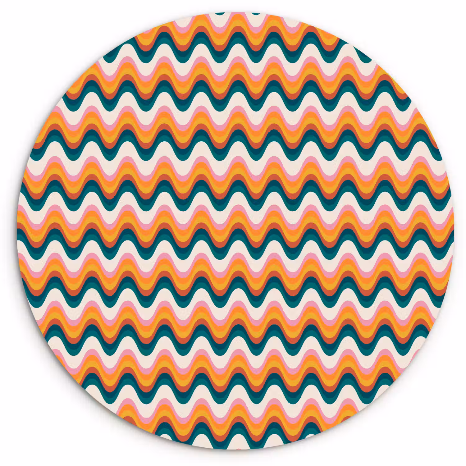 Retro - Disco - Golven - Kleur Wandcirkel plexiglas klein 852 -3d