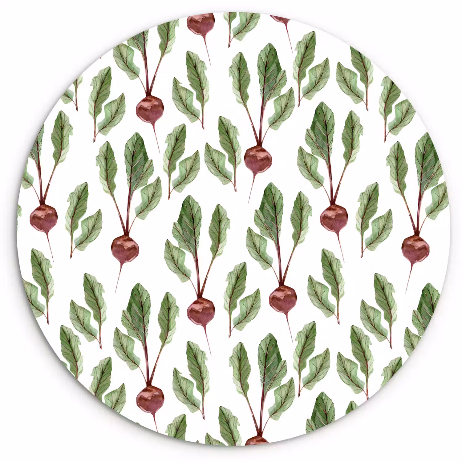 Rood - Bieten - Blad Wandcirkel plexiglas klein 852 -3d