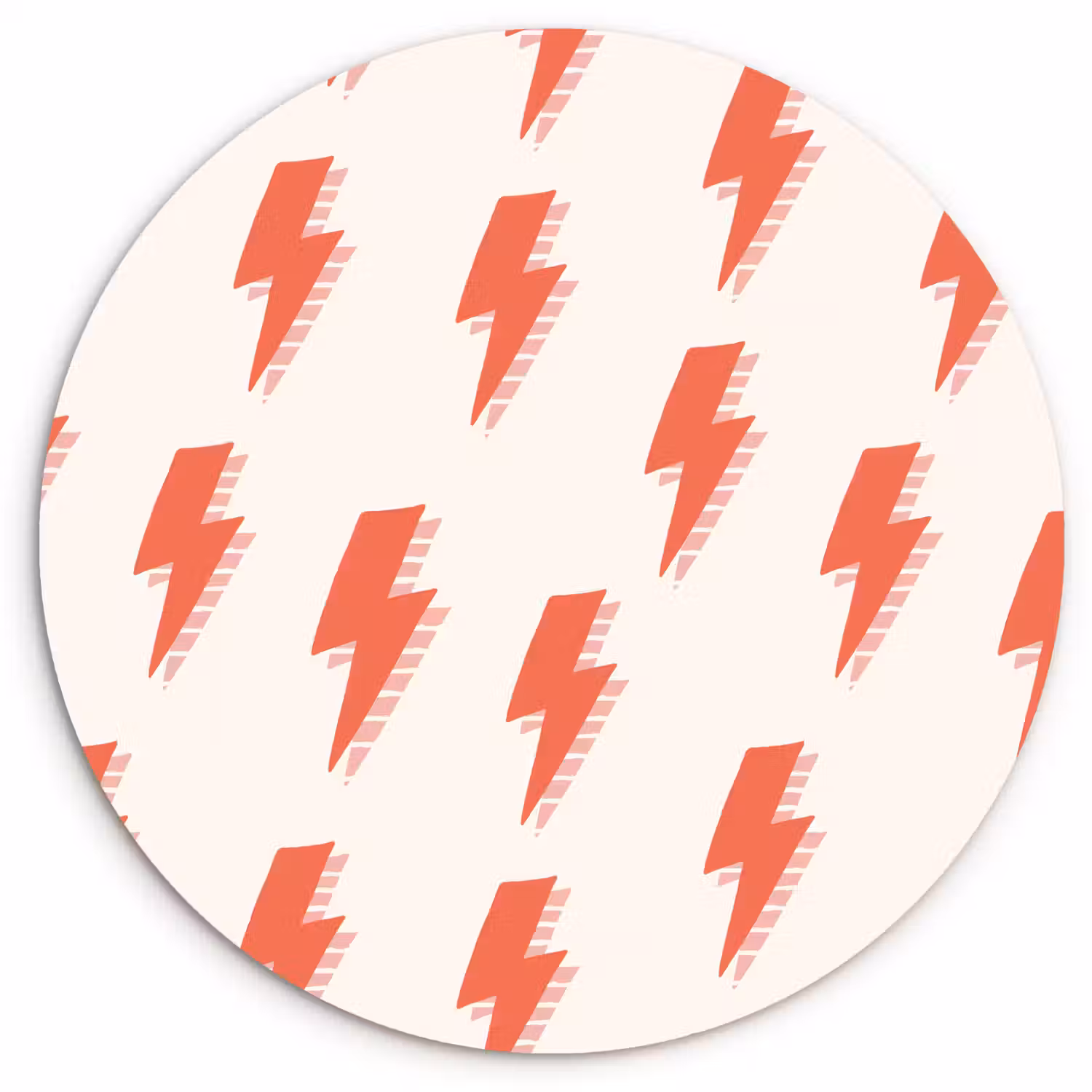 Rood - Bliksem - Roze Wandcirkel plexiglas klein 852 -3d