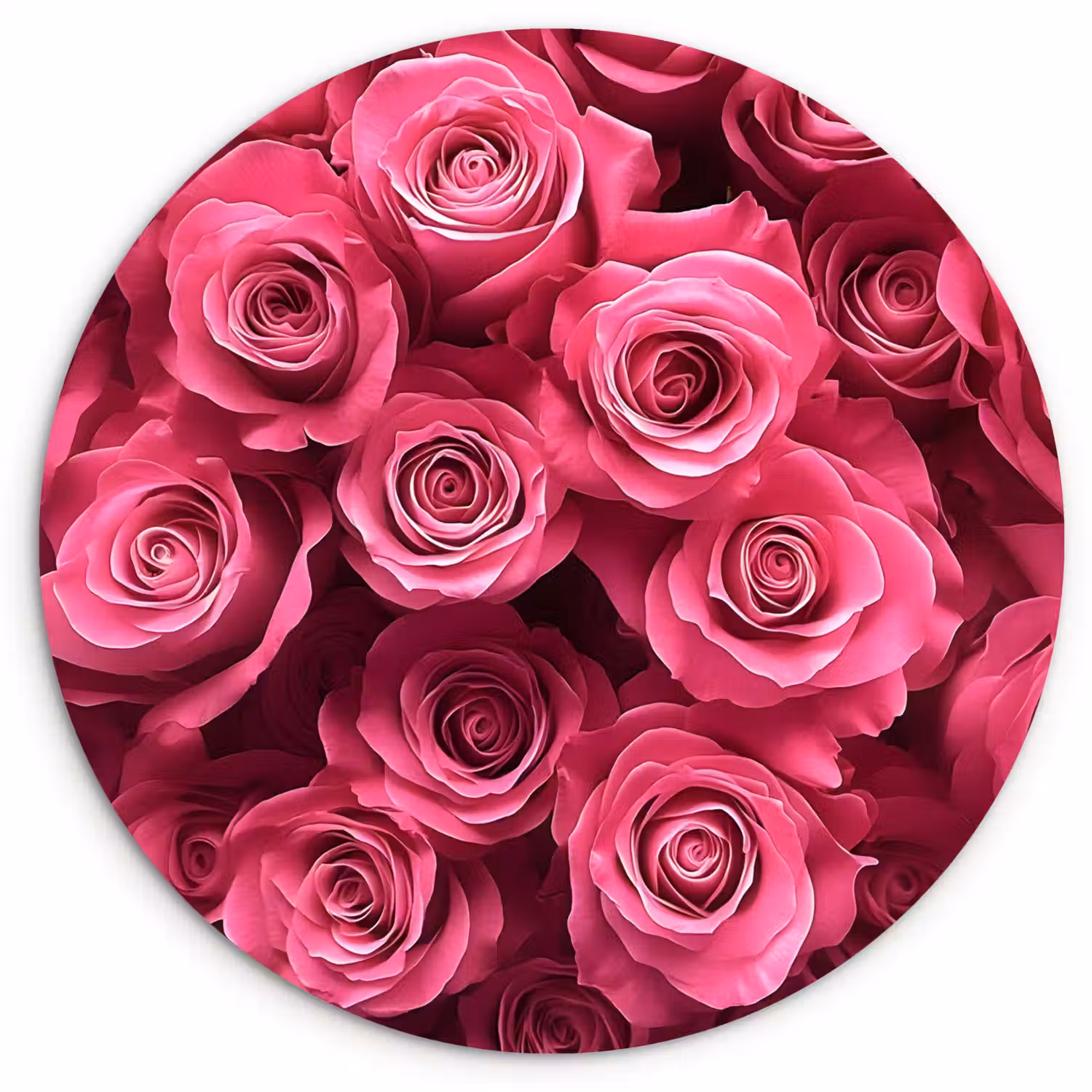 Rozen - Pink - Bloem Wandcirkel plexiglas klein -3d