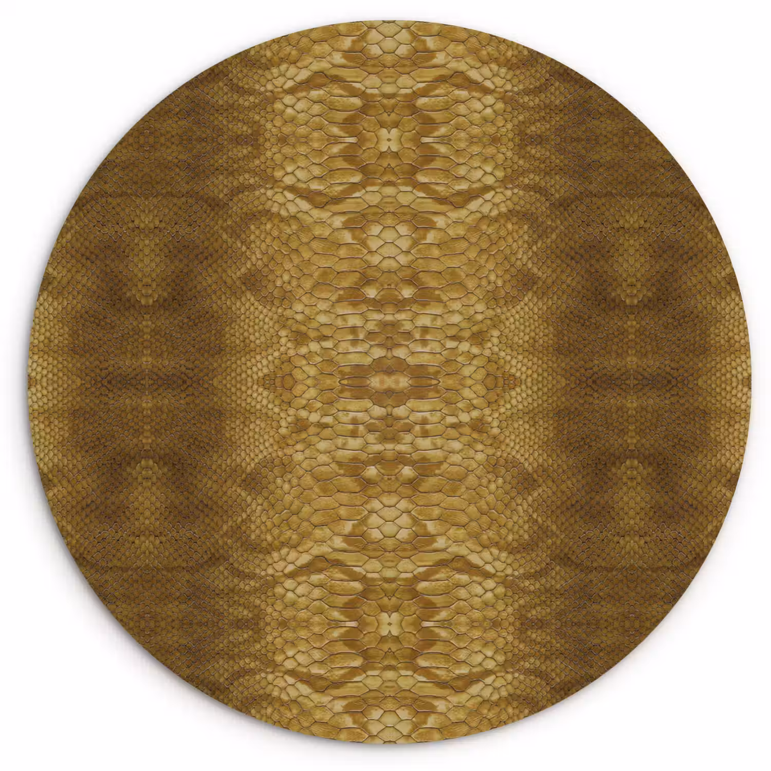 Slang - Boa - Goud - Bruin Wandcirkel plexiglas klein 852 -3d