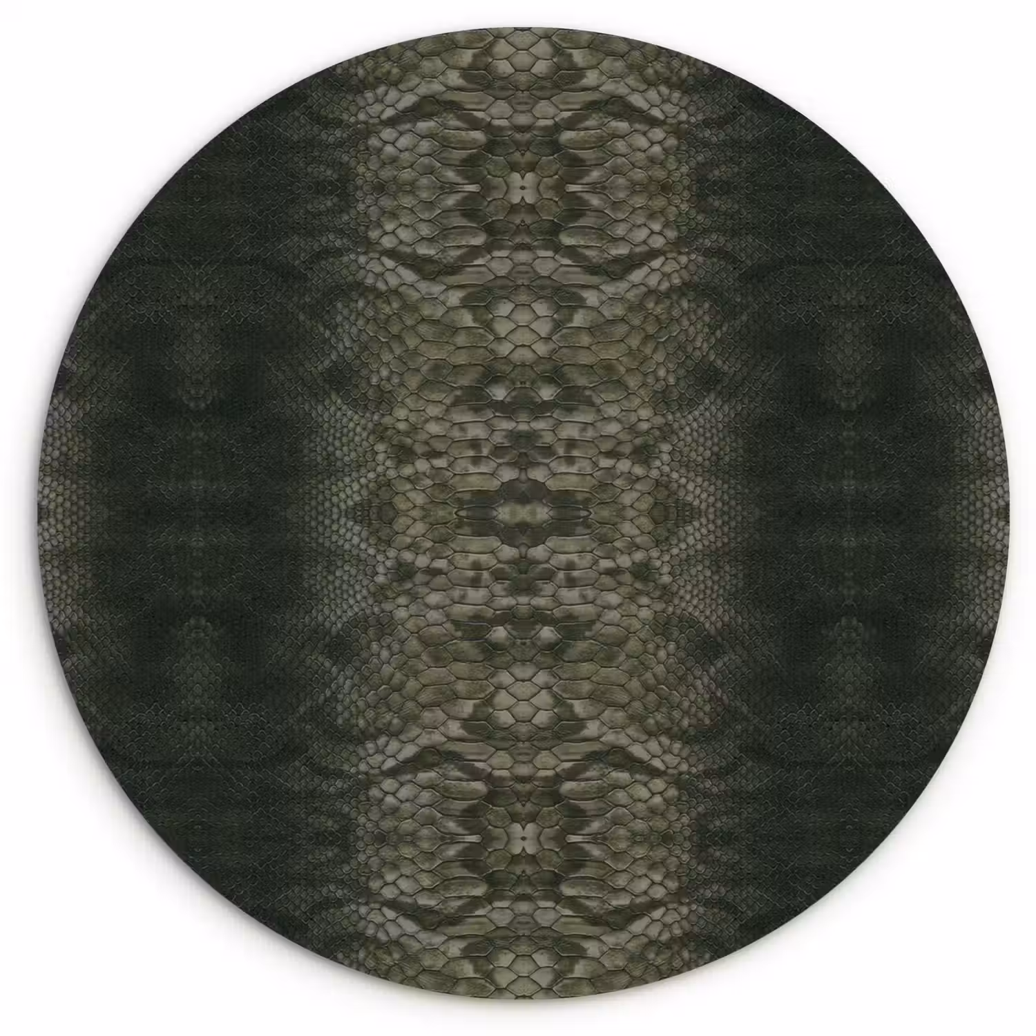Slang - Boa - Mos - Groen Wandcirkel plexiglas klein 852 -3d