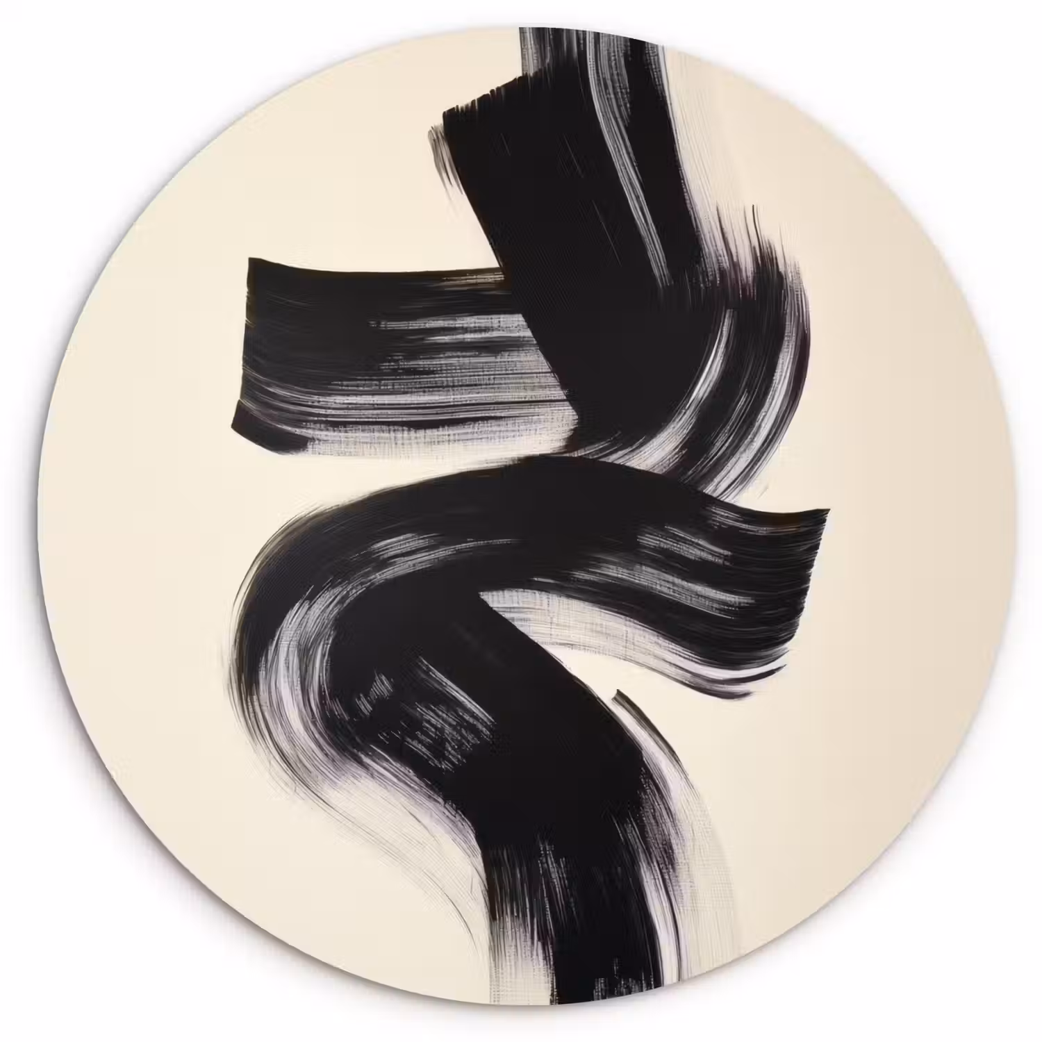 Strepen - Zwart - Abstract Wandcirkel plexiglas klein -3d
