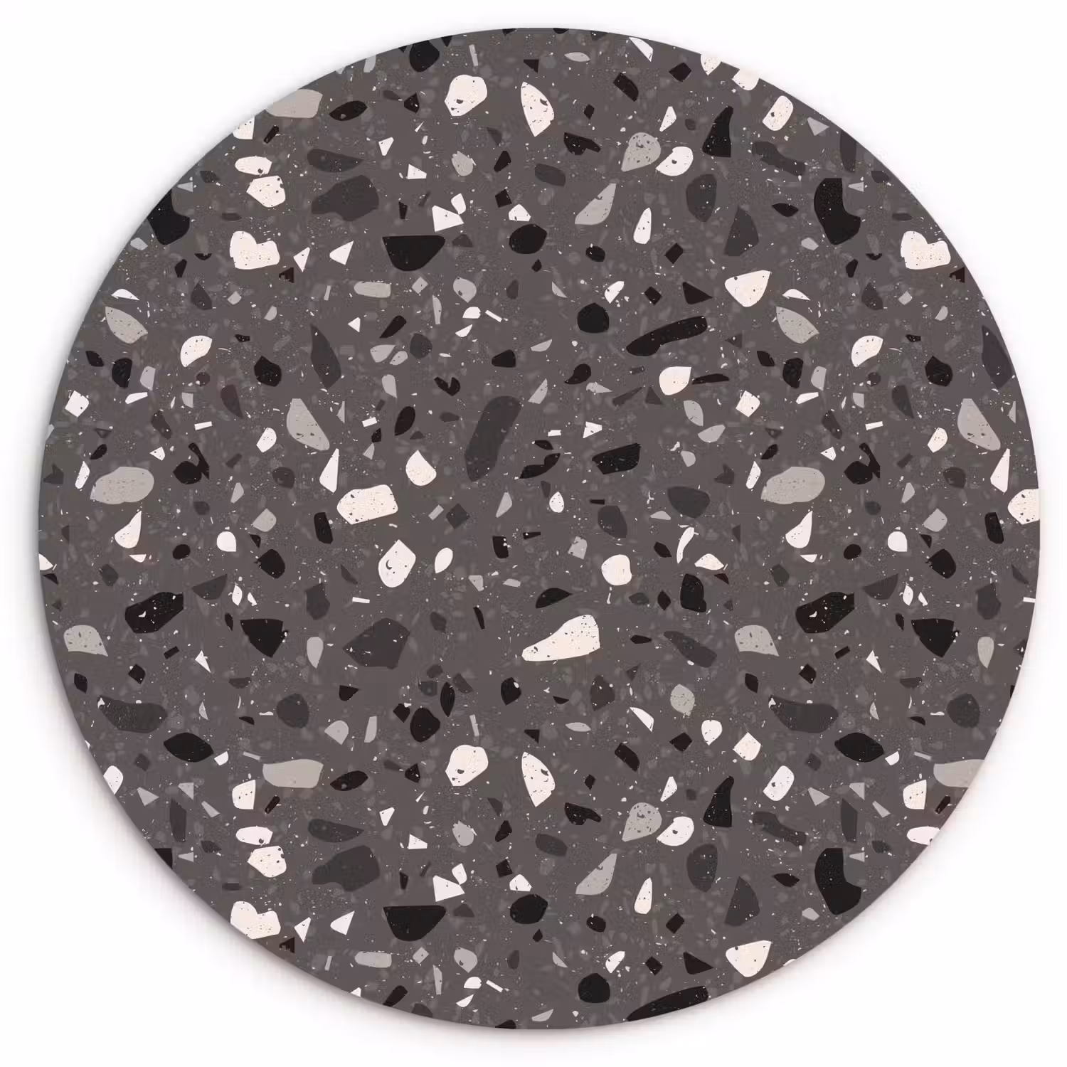 Terrazzo - Patroon - Grijs Wandcirkel plexiglas klein 852 -3d