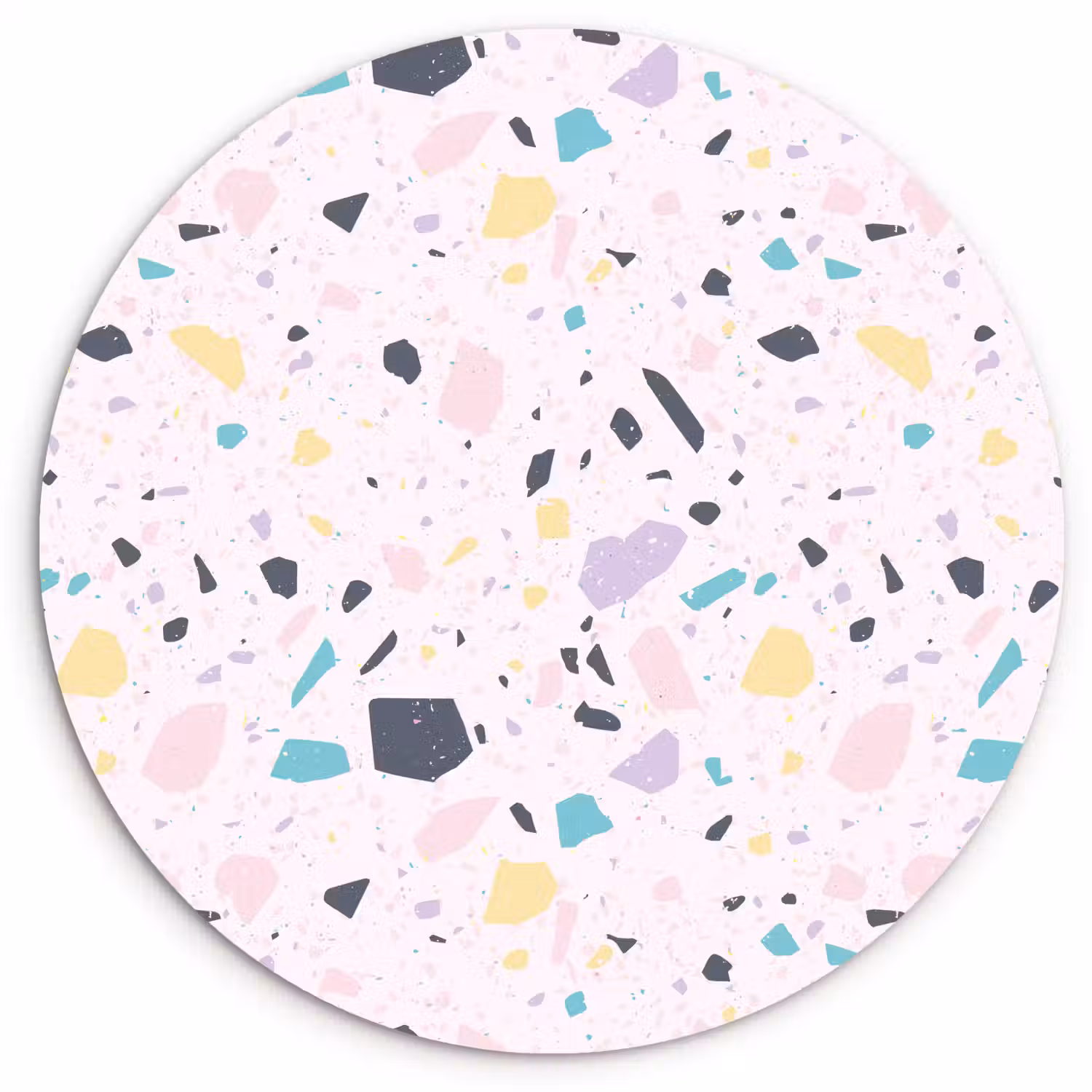 Terrazzo - Patroon - Zacht - Snoep Wandcirkel plexiglas klein 852 -3d