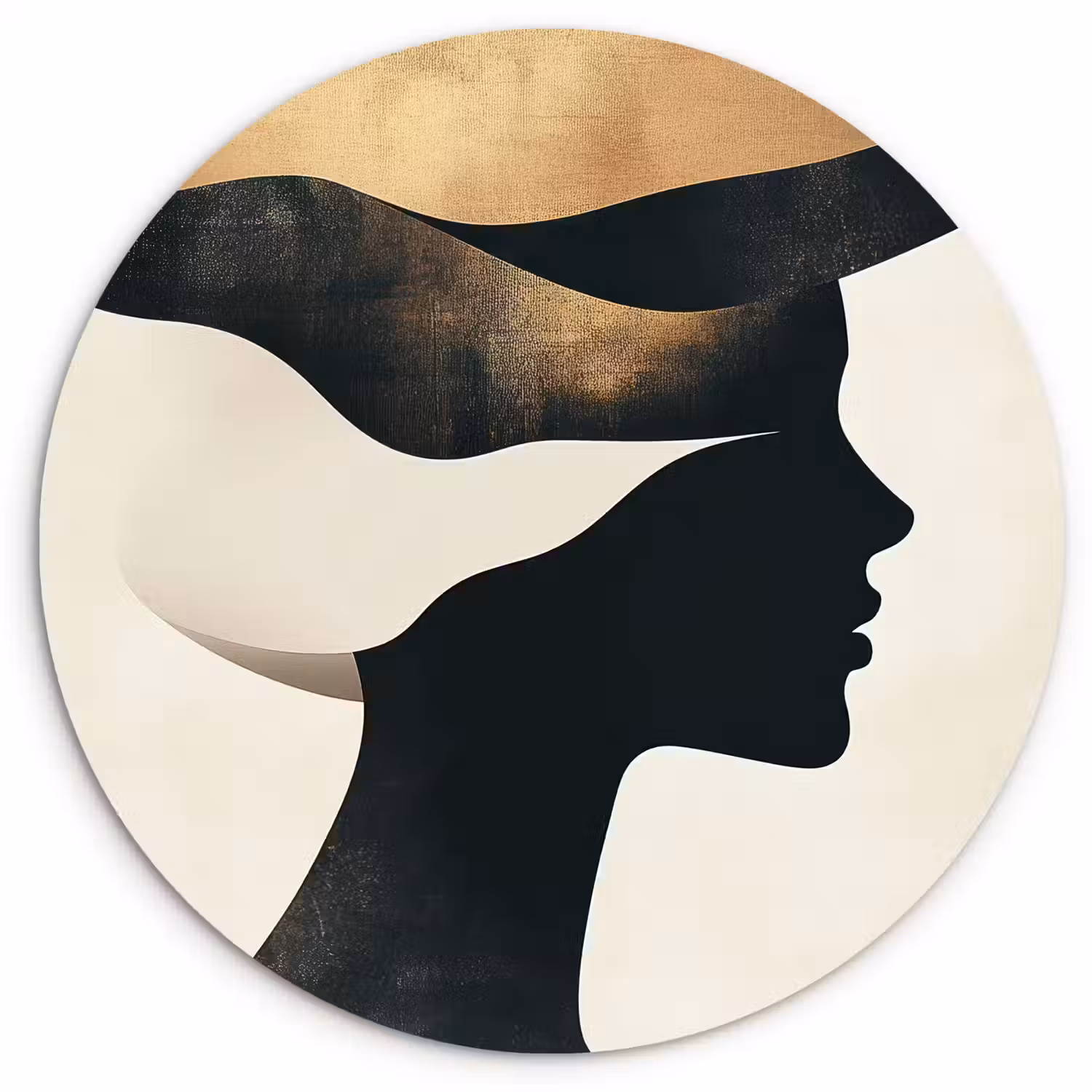Vrouw - Golven - Zwart Wandcirkel plexiglas klein -3d