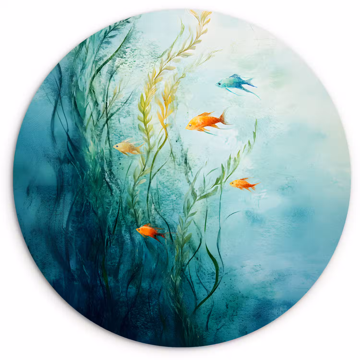 Waterplanten - Vissen - Kleurrijk - Water Wandcirkel plexiglas klein -3d