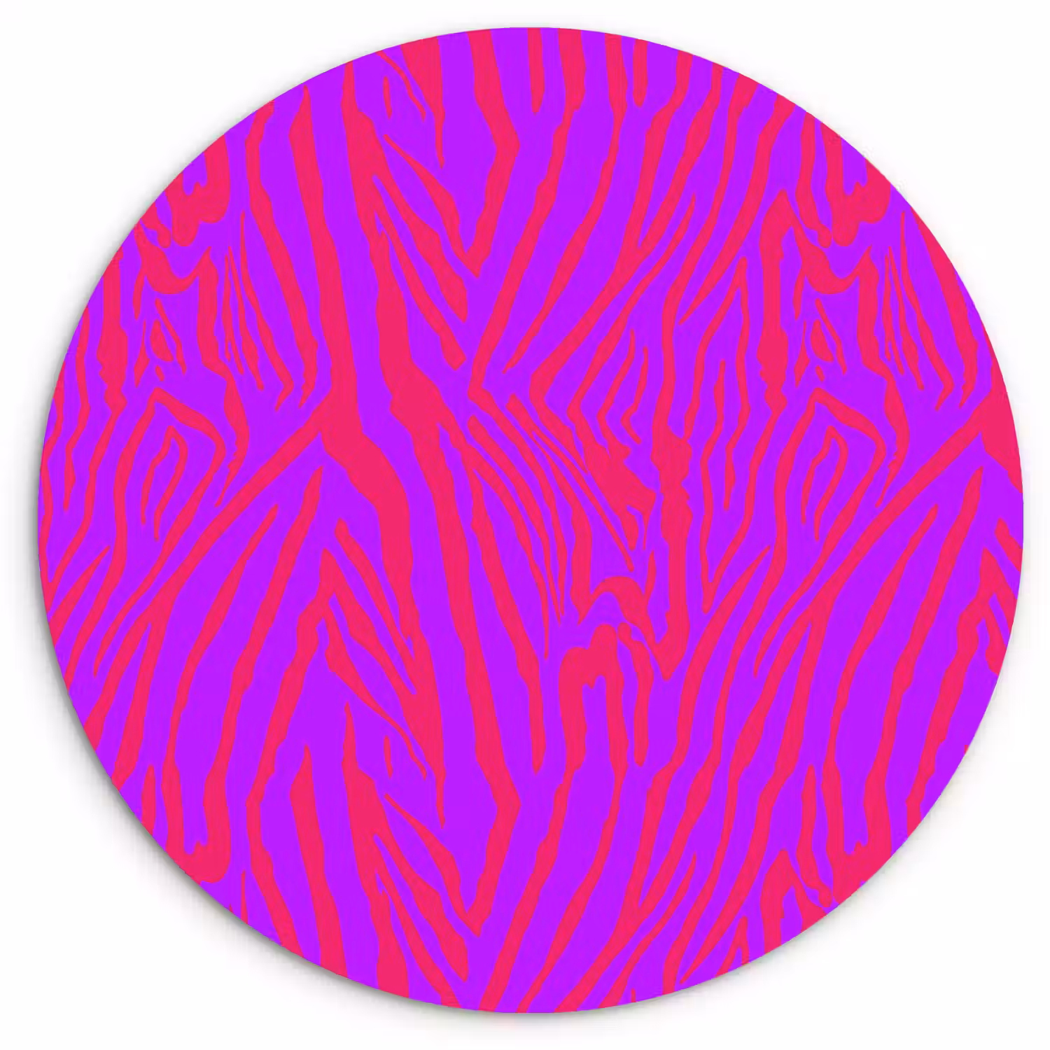 Zebra - Neon - Roze - Paars Wandcirkel plexiglas klein 852 -3d