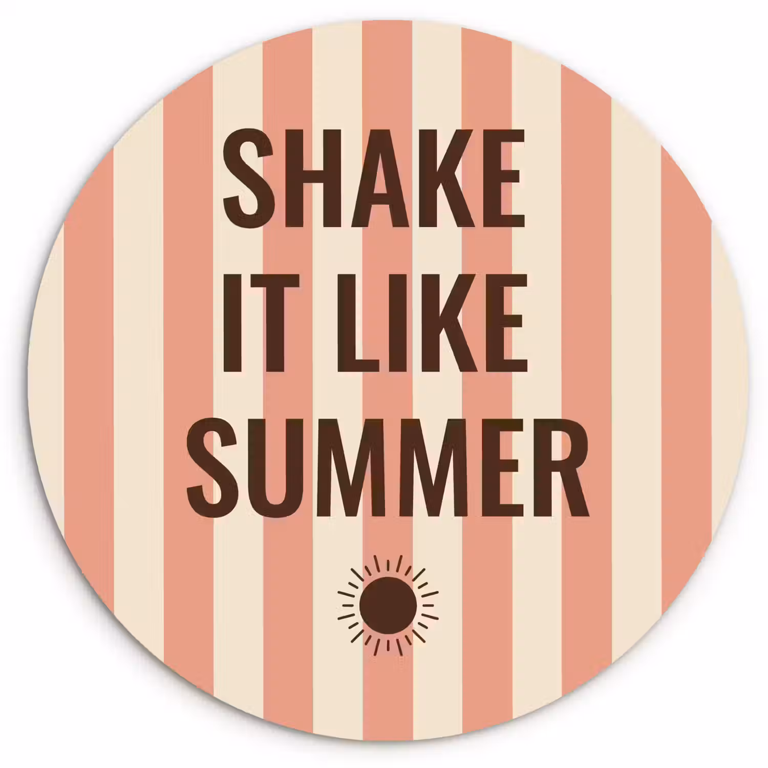 Zomer - Quote - Strepen Wandcirkel plexiglas klein -3d