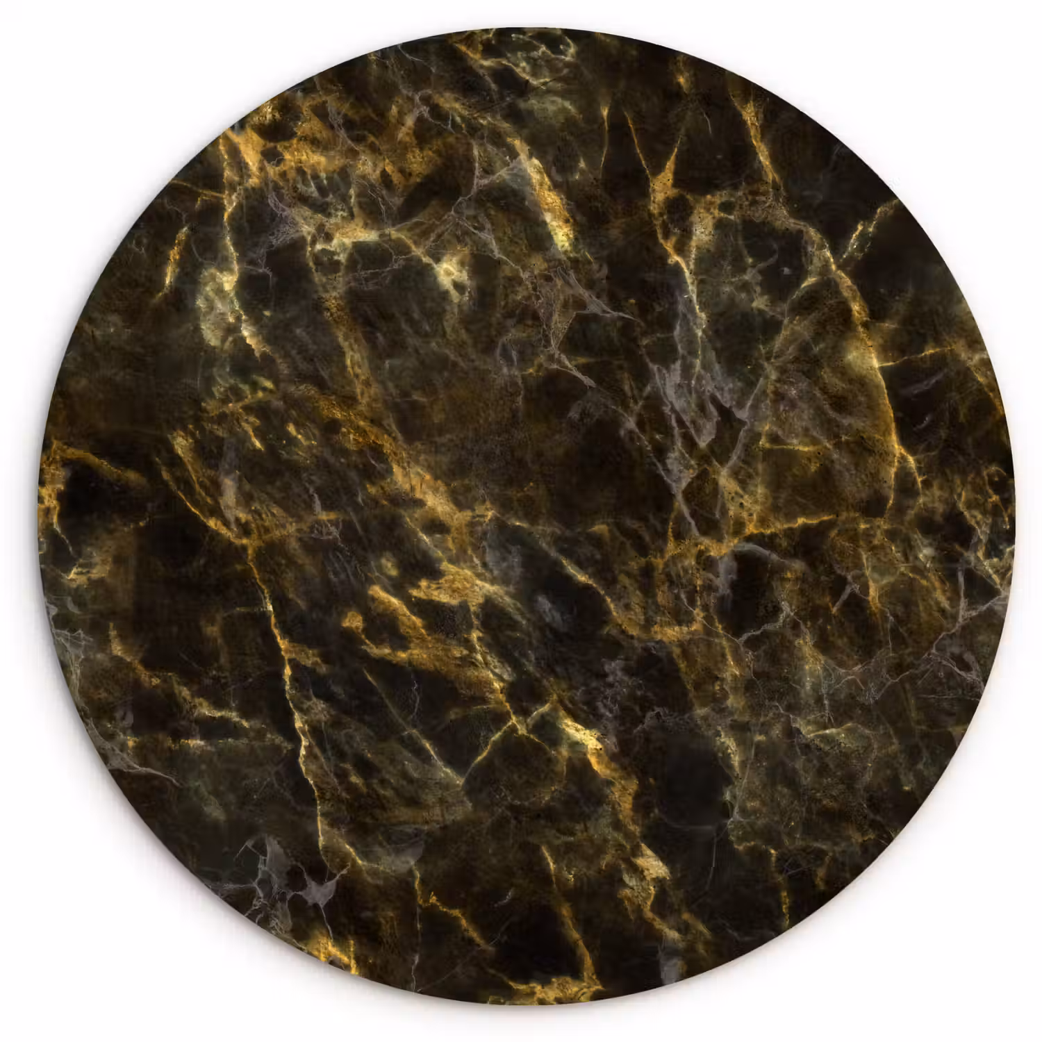 Zwart - Marmer - Goud Wandcirkel plexiglas klein 852 -3d