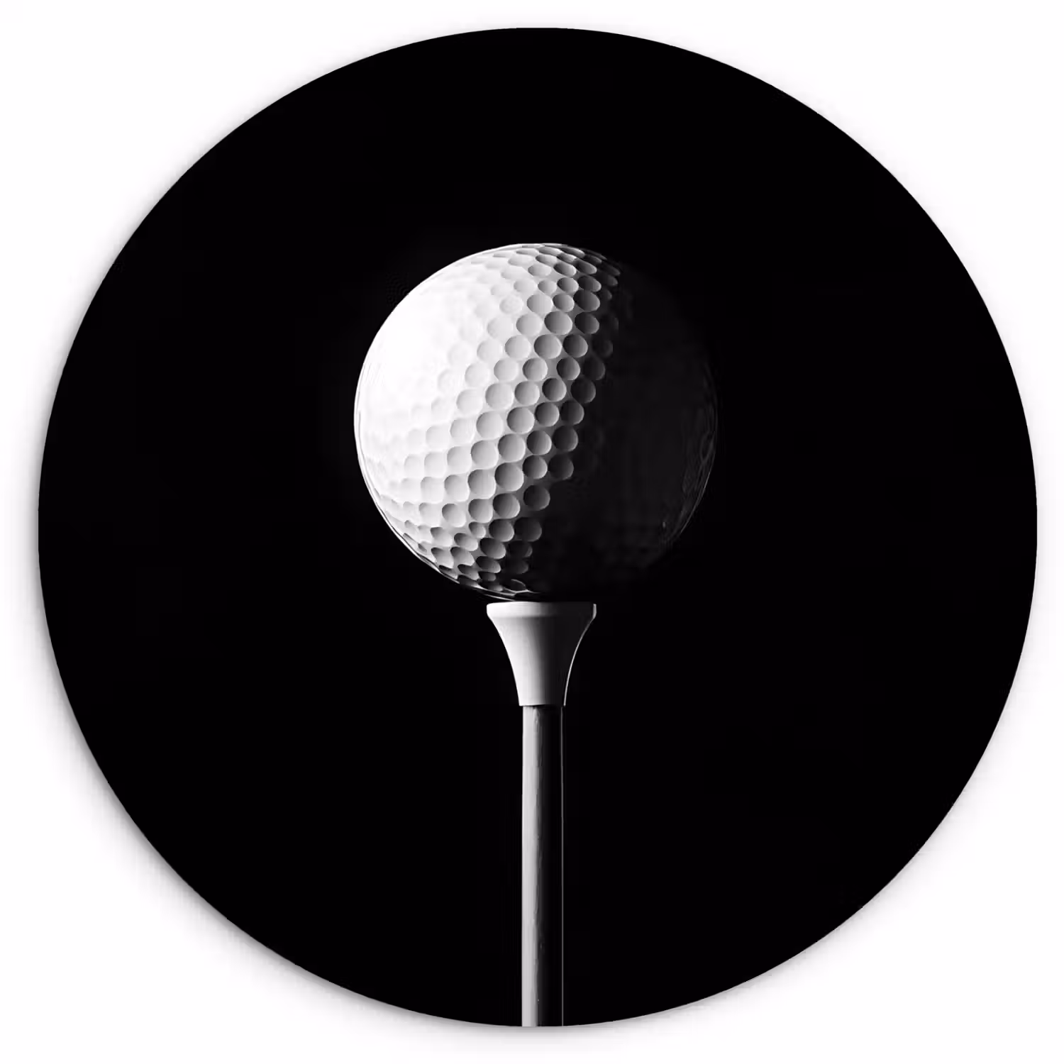 Golfbal - Minimalistisch - Wit Wandcirkel kunststof plaat 5mm dik klein -3d