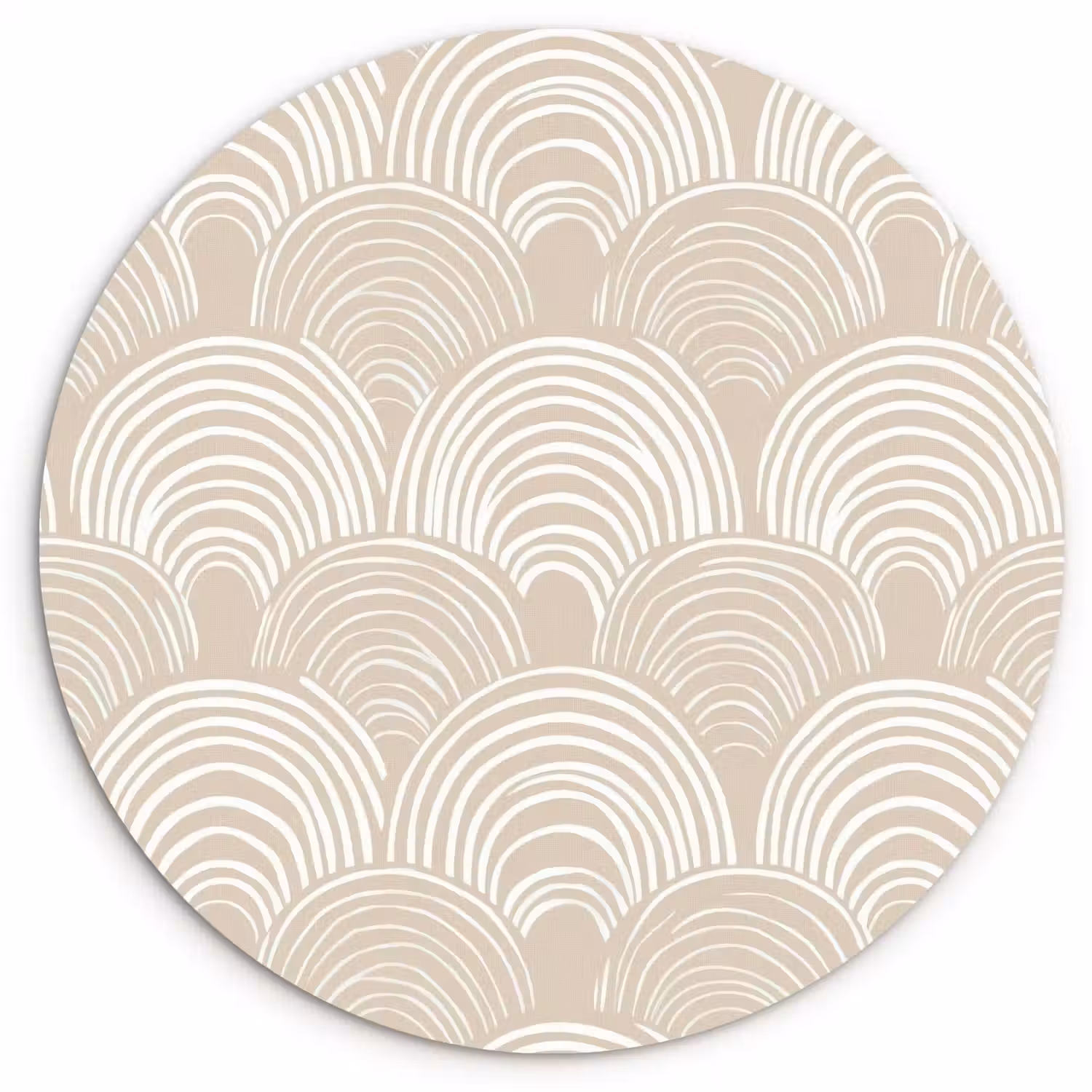 Golven - Structuur - Beige Wandcirkel kunststof plaat 5mm dik klein 188 -3d