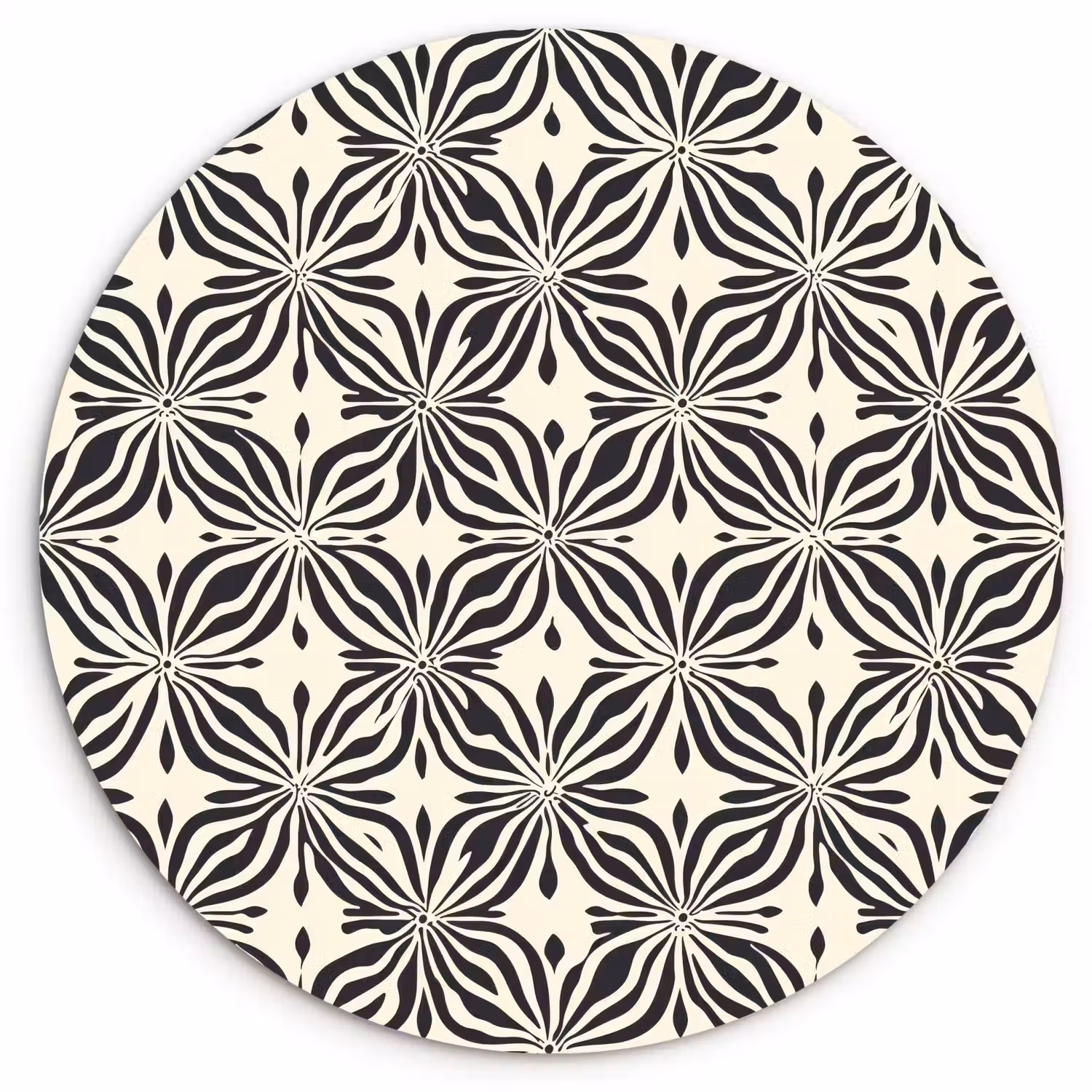Grafisch - Patroon - Zwart Wandcirkel kunststof plaat 5mm dik klein 188 -3d