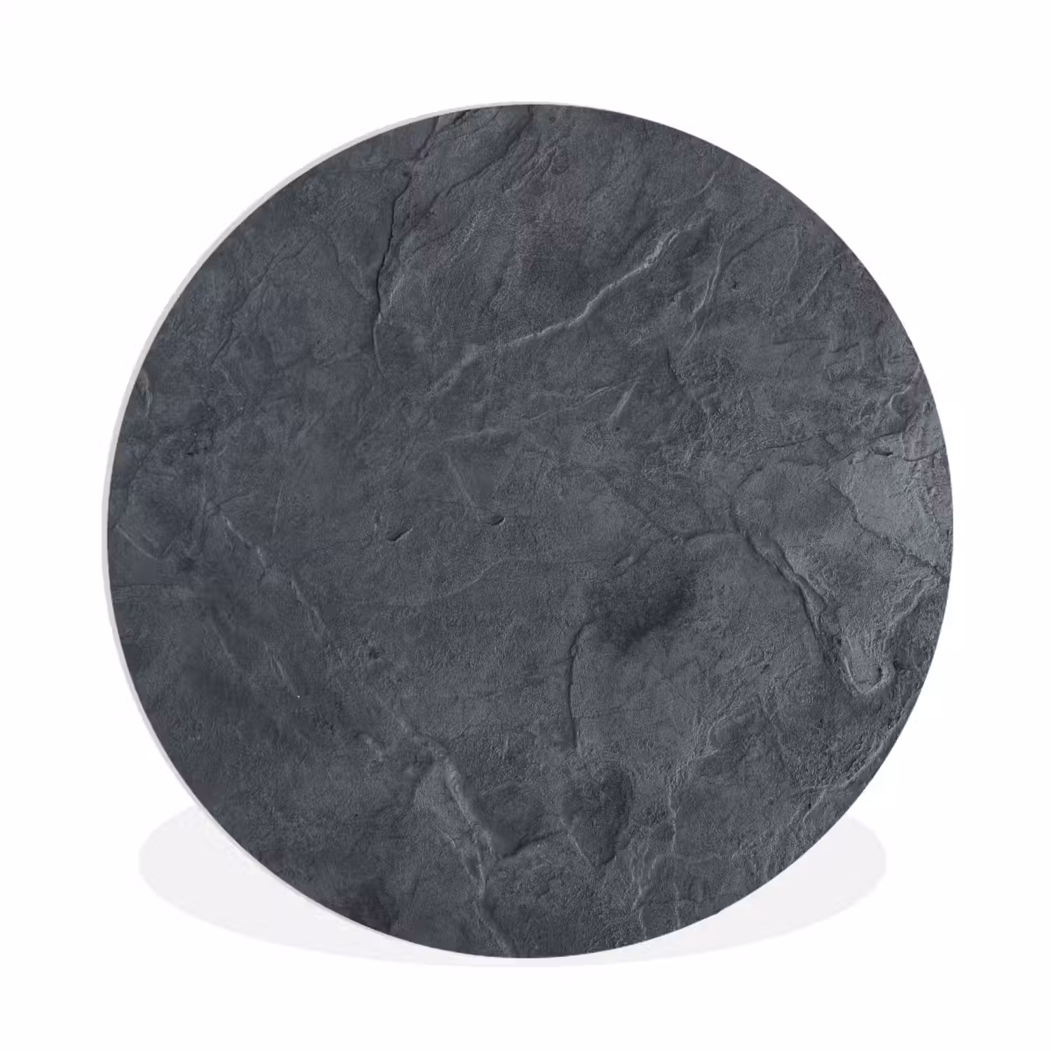 Grijs - Beton - Leisteen - Structuur Wandcirkel kunststof plaat 5mm dik klein -3d