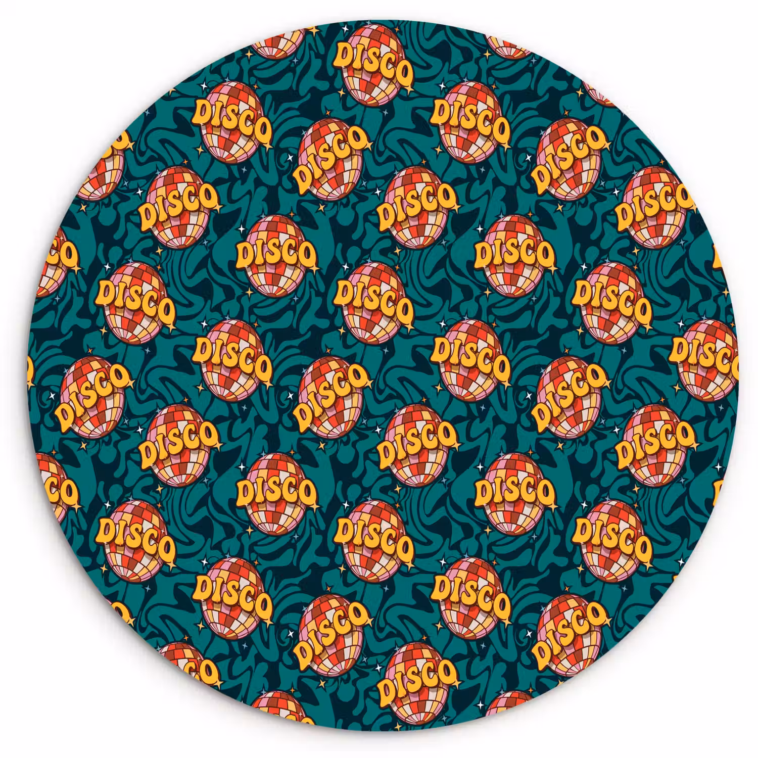 Groen - Disco - Patroon Wandcirkel kunststof plaat 5mm dik klein 188 -3d
