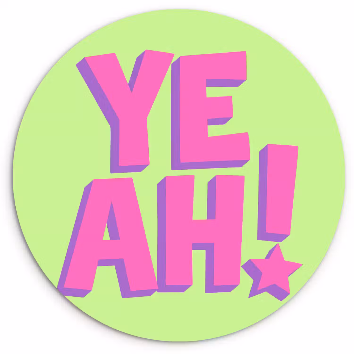 Groen - Neon - Quote Wandcirkel kunststof plaat 5mm dik klein -3d
