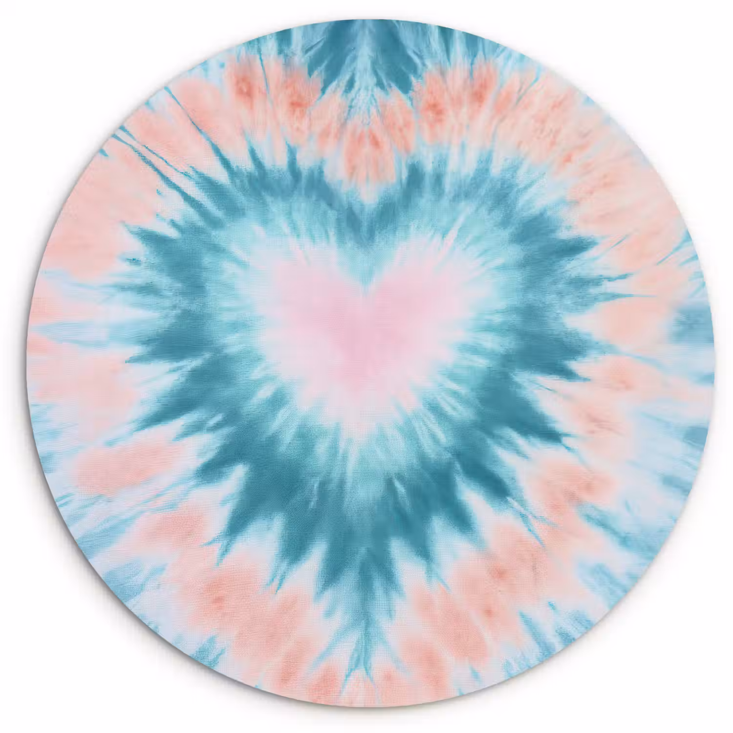 Hartvormig - Tie dye - Pasteltinten - Lichtgroen Wandcirkel kunststof plaat 5mm dik klein -3d