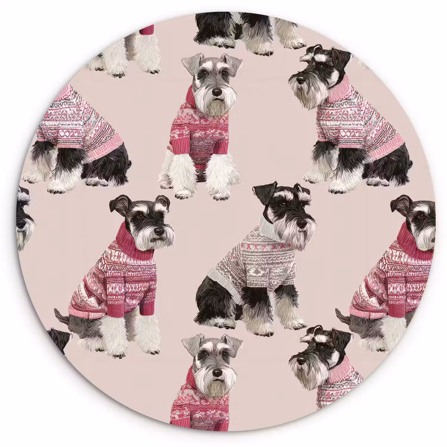 Honden - Truien - Rood Wandcirkel kunststof plaat 5mm dik klein 188 -3d