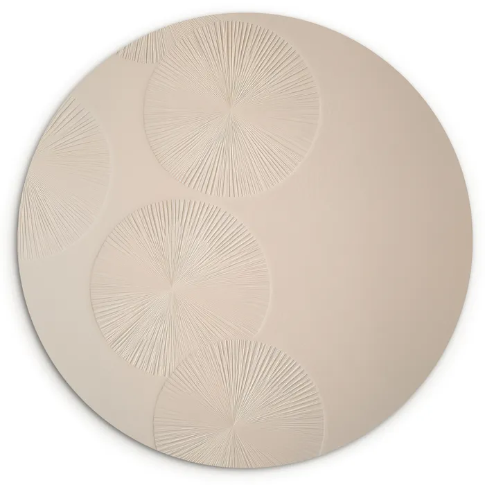 Japandi - Beige - Modern Wandcirkel kunststof plaat 5mm dik klein -3d