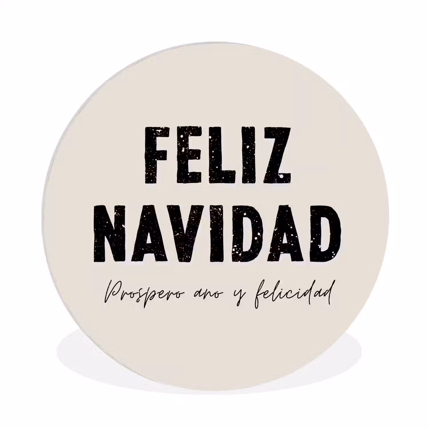 Kerst - Quotes - Feliz navidad - Kerstmis - Feestdagen Wandcirkel kunststof plaat 5mm dik klein -3d