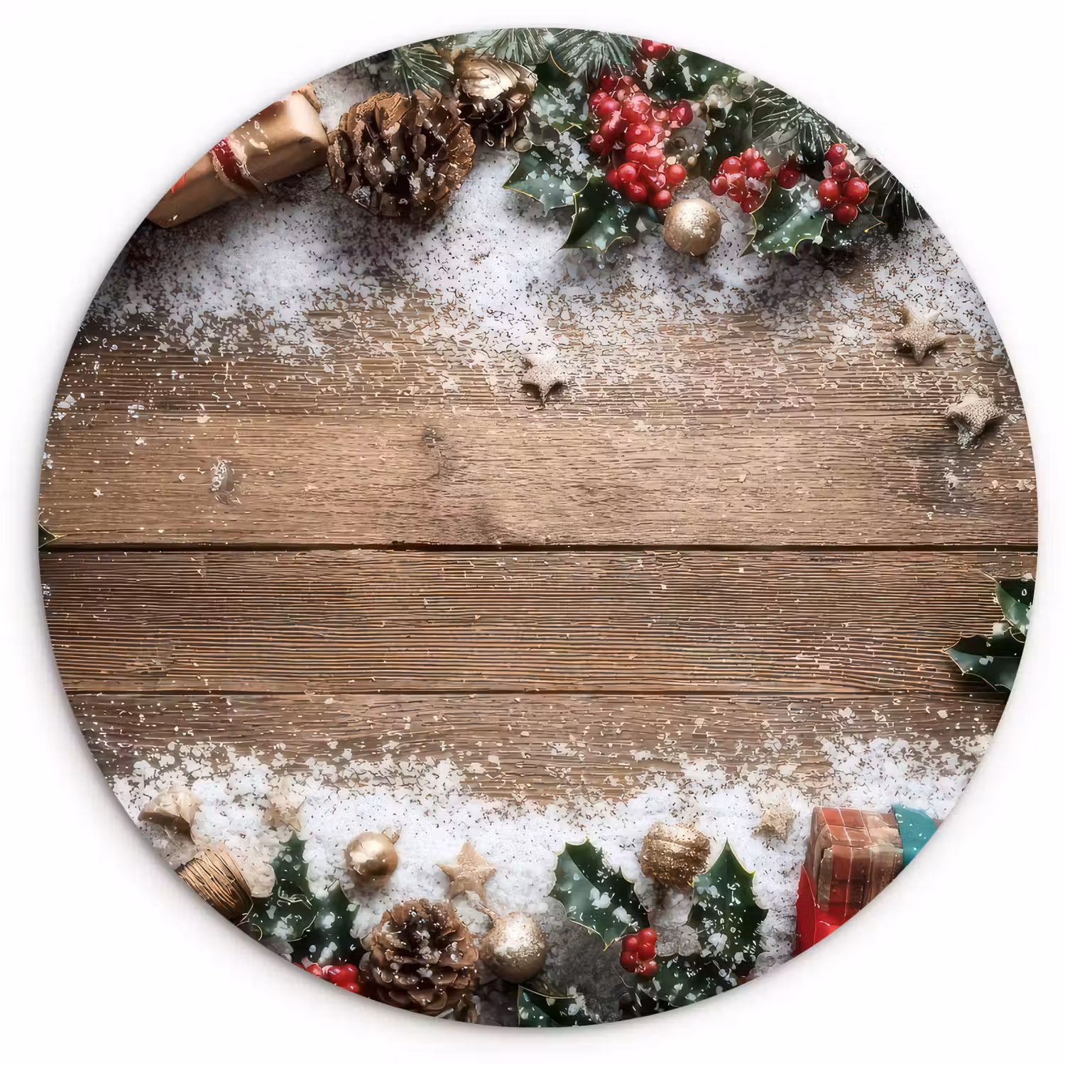 Kerstdecoratie - Geschenken - Hout - Veelkleurig Wandcirkel kunststof plaat 5mm dik klein -3d