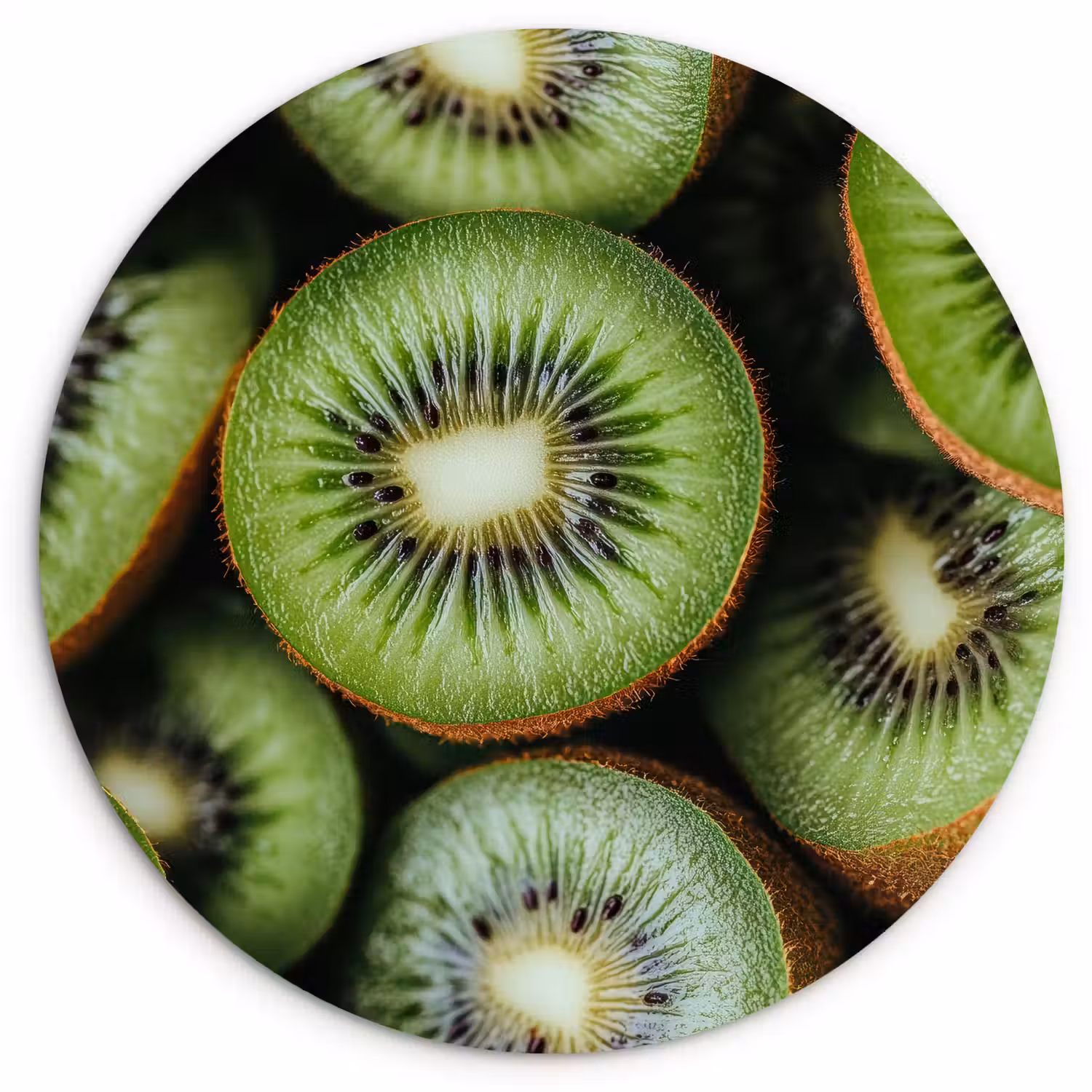 Kiwi - Fruit - Groen Wandcirkel kunststof plaat 5mm dik klein -3d