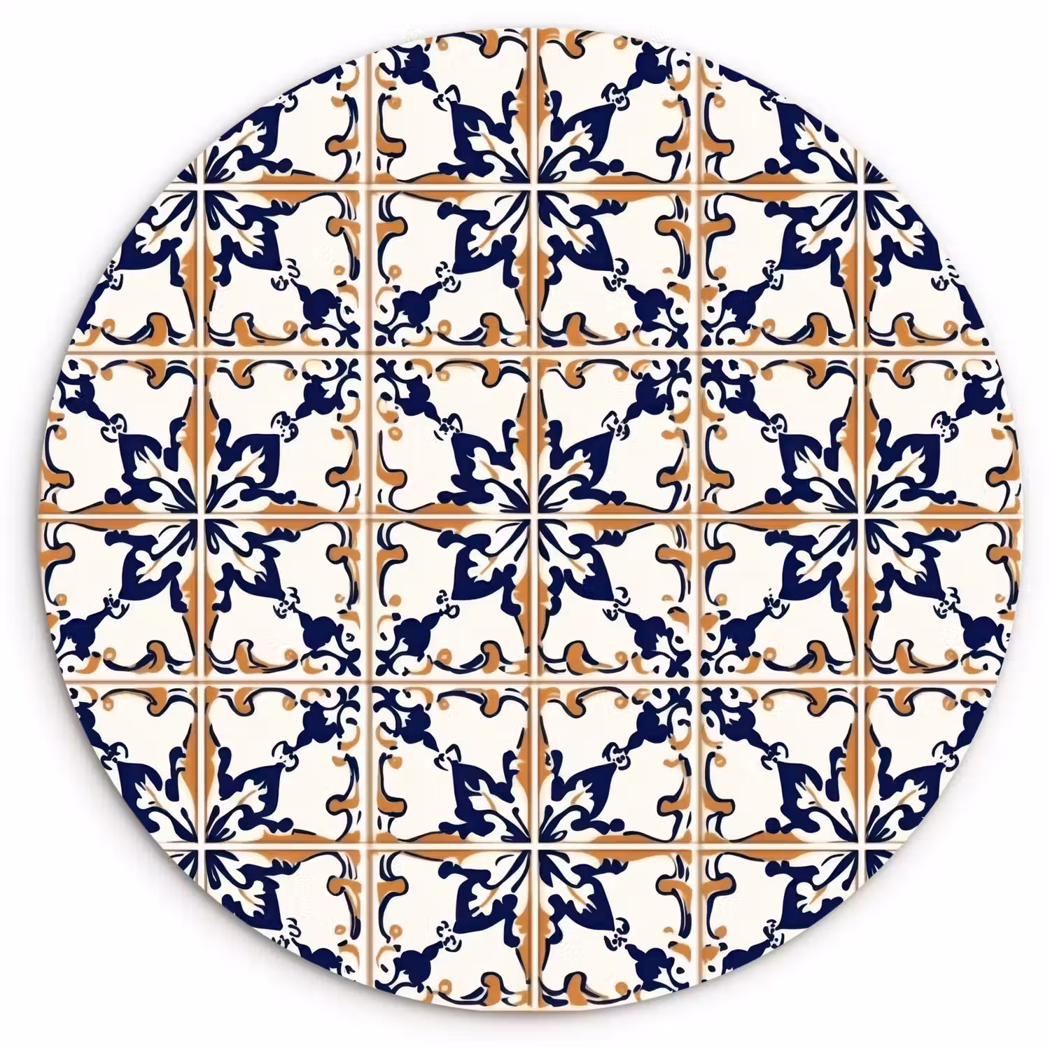 Klassiek - Patroon - Kleurrijk Wandcirkel kunststof plaat 5mm dik klein 188 -3d