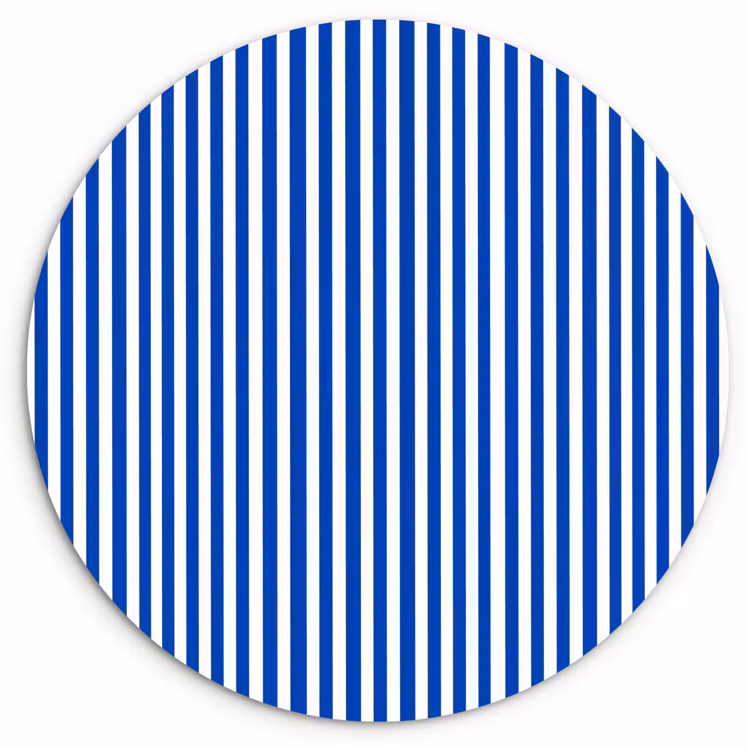 Klassiek - Strepen - Blauw Wandcirkel kunststof plaat 5mm dik klein 188 -3d