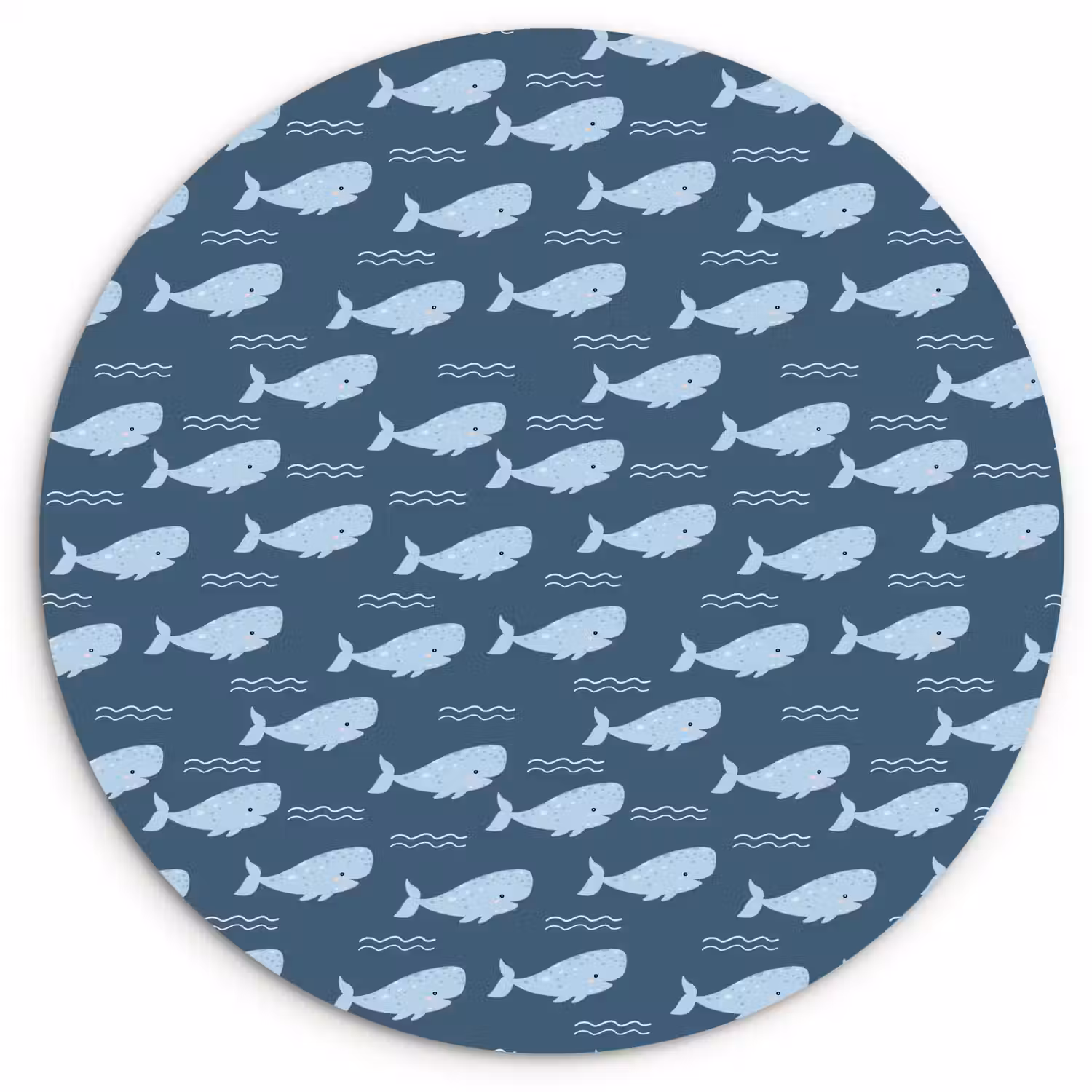 Klein - Oceaan - Golven - Blauw Wandcirkel kunststof plaat 5mm dik klein 188 -3d
