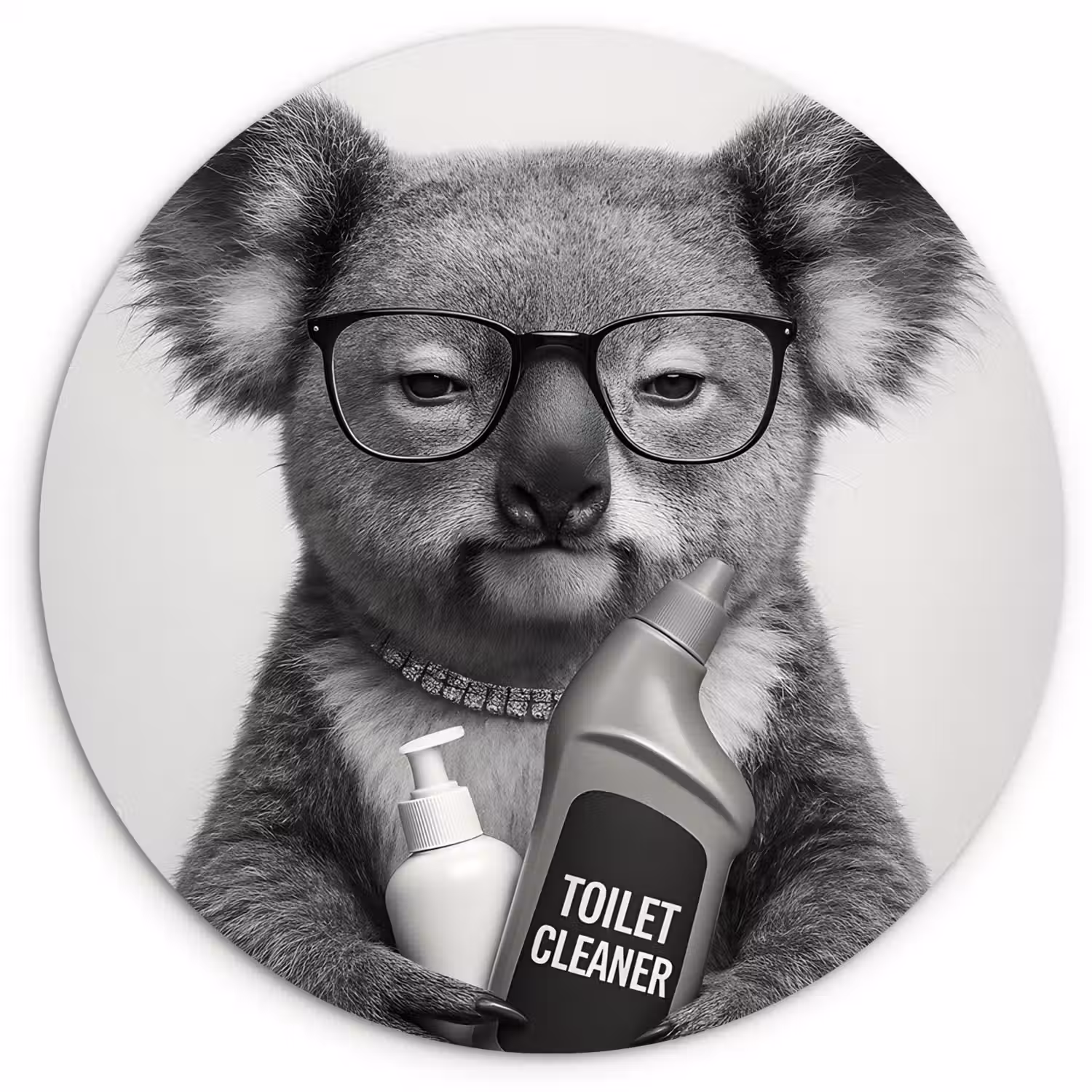 Koala - Bril - Toilet Wandcirkel kunststof plaat 5mm dik klein -3d