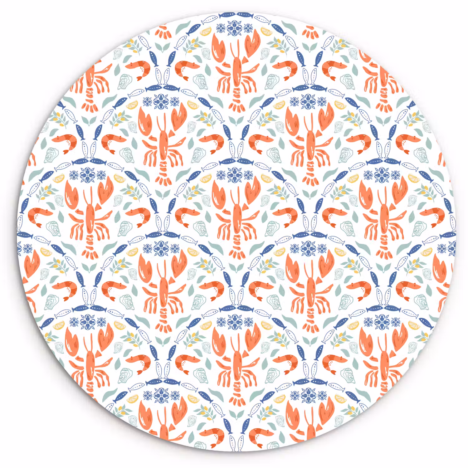 Sfeer - Oranje - Blauw - Groen Wandcirkel kunststof plaat 5mm dik klein 188 -3d