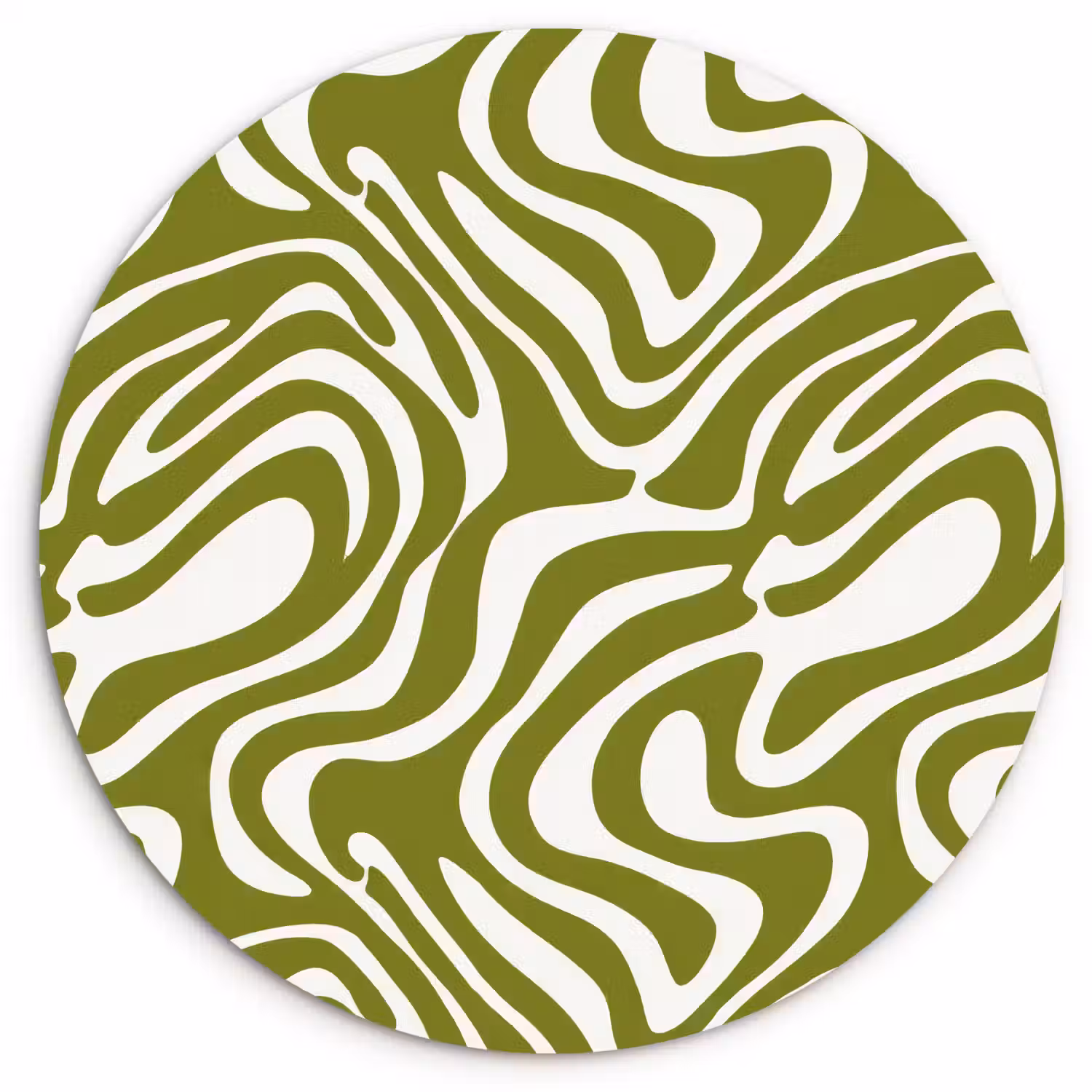 Lijnpatroon - Groen - Organisch Wandcirkel kunststof plaat 5mm dik klein 188 -3d
