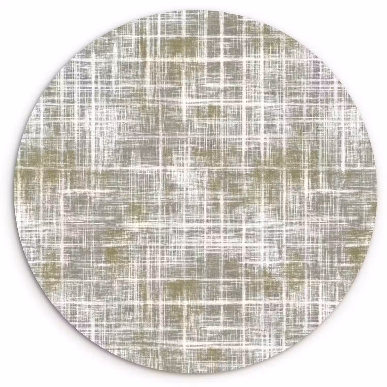 Linnen - Patroon - Groen Wandcirkel kunststof plaat 5mm dik klein 188 -3d