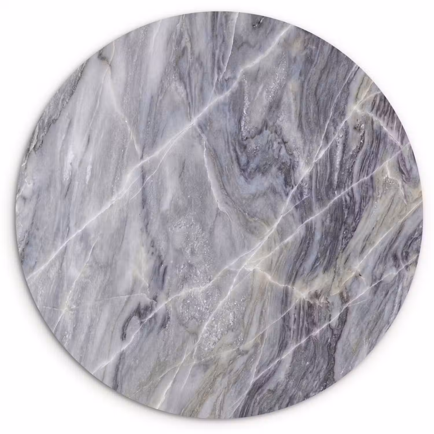 Marmer - Ader - Patroon - Abstract - Grijs Wandcirkel kunststof plaat 5mm dik klein -3d