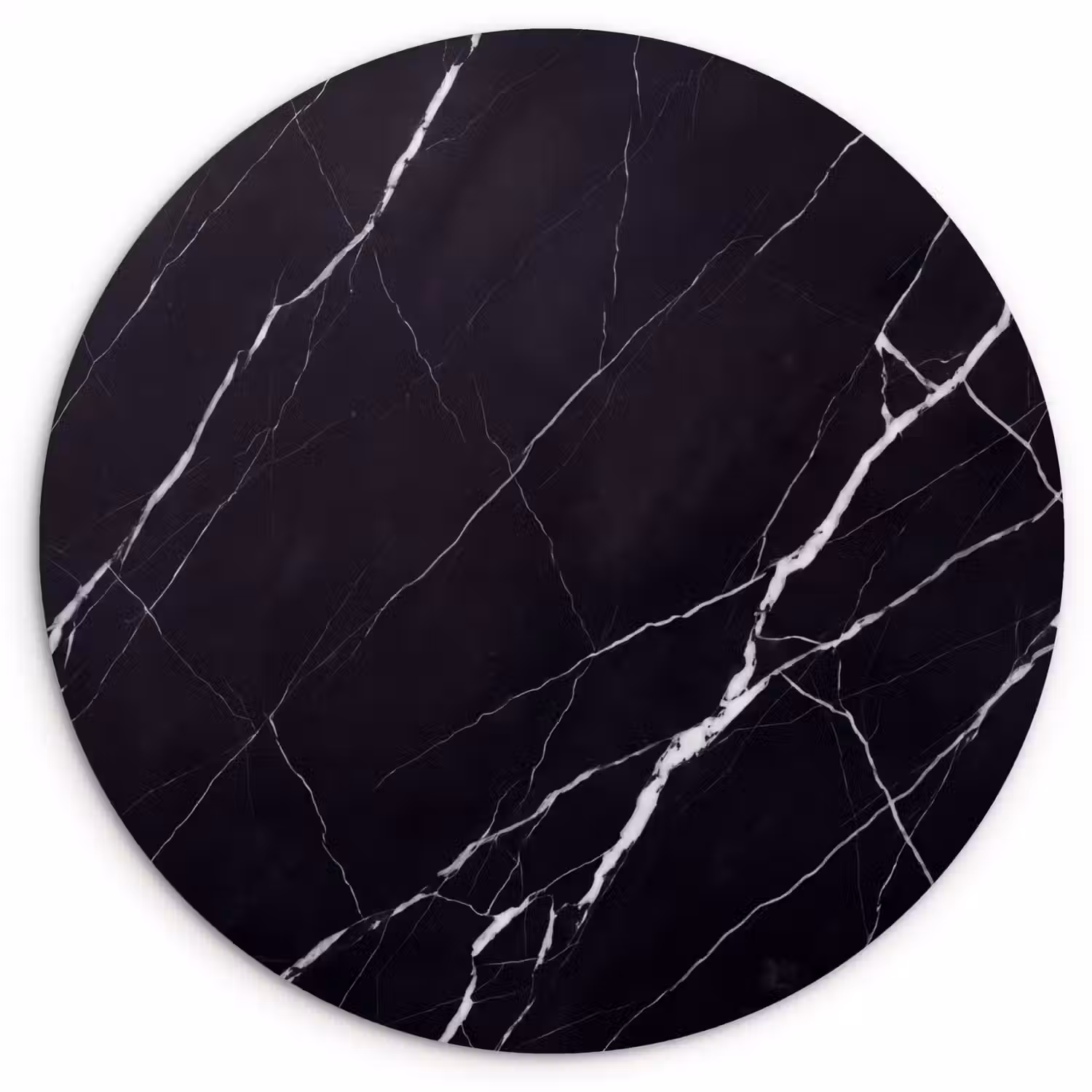 Marmer - Patroon - Abstract - Modern - Zwart Wandcirkel kunststof plaat 5mm dik klein -3d