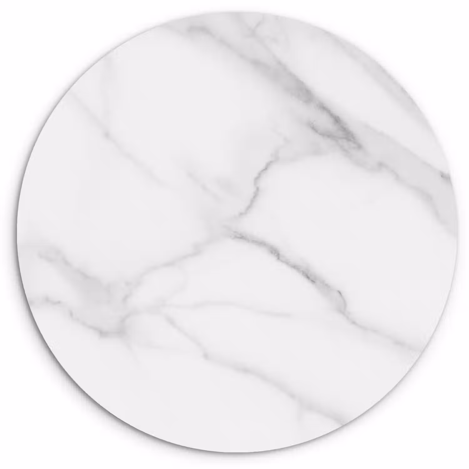 Marmer - Structuur - Wit - Grijs - Steen - Marmerlook Wandcirkel kunststof plaat 5mm dik klein -3d