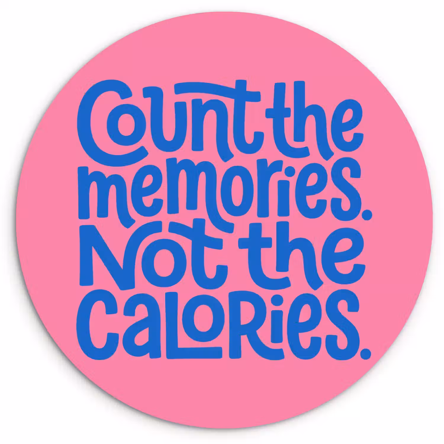 Memories - Roze - Blauw - Quote Wandcirkel kunststof plaat 5mm dik klein -3d