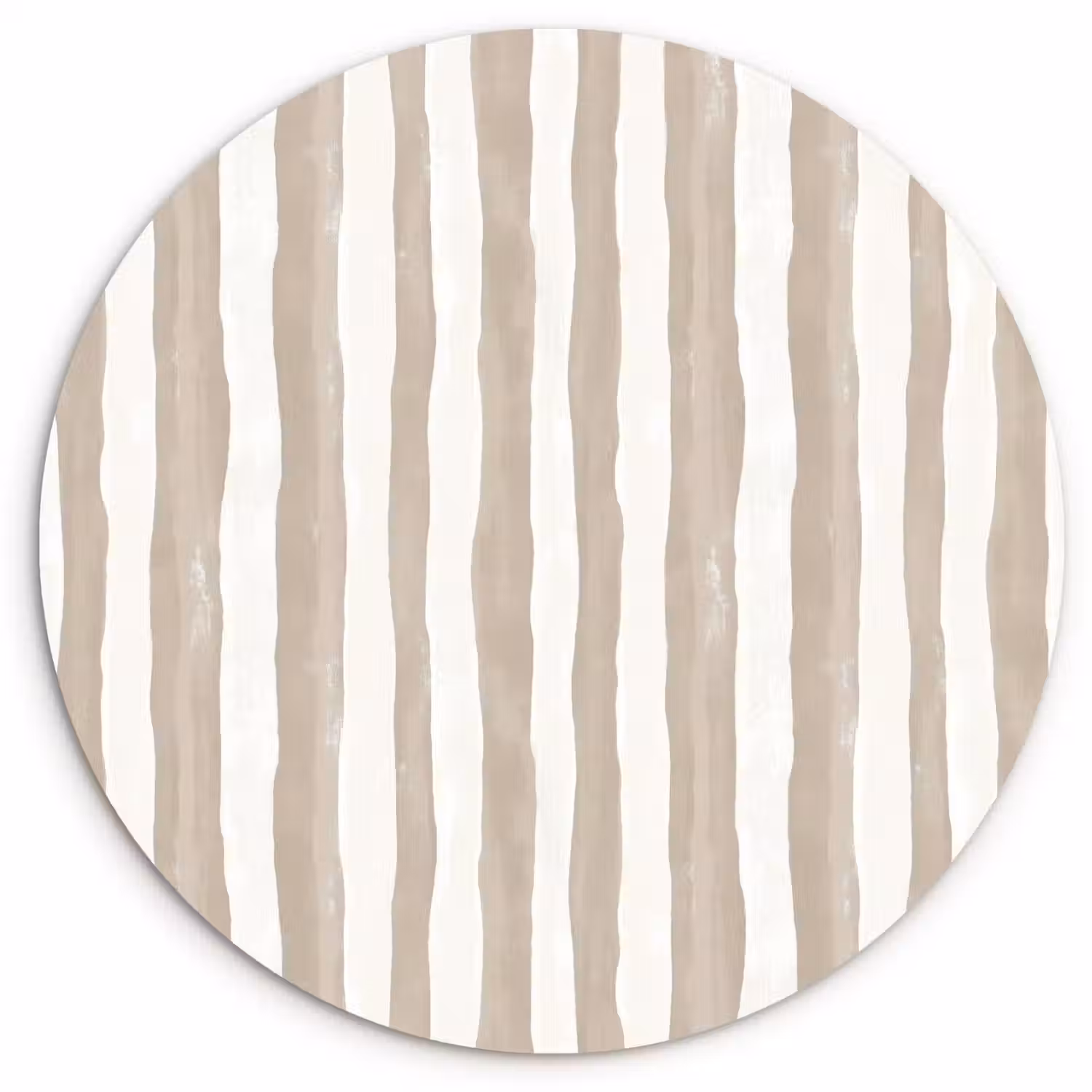 Minimalistisch - Strepen - Beige Wandcirkel kunststof plaat 5mm dik klein 188 -3d