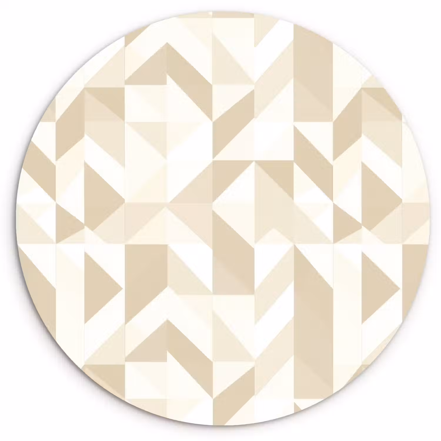 Modern - Abstract - Beige Wandcirkel kunststof plaat 5mm dik klein 188 -3d