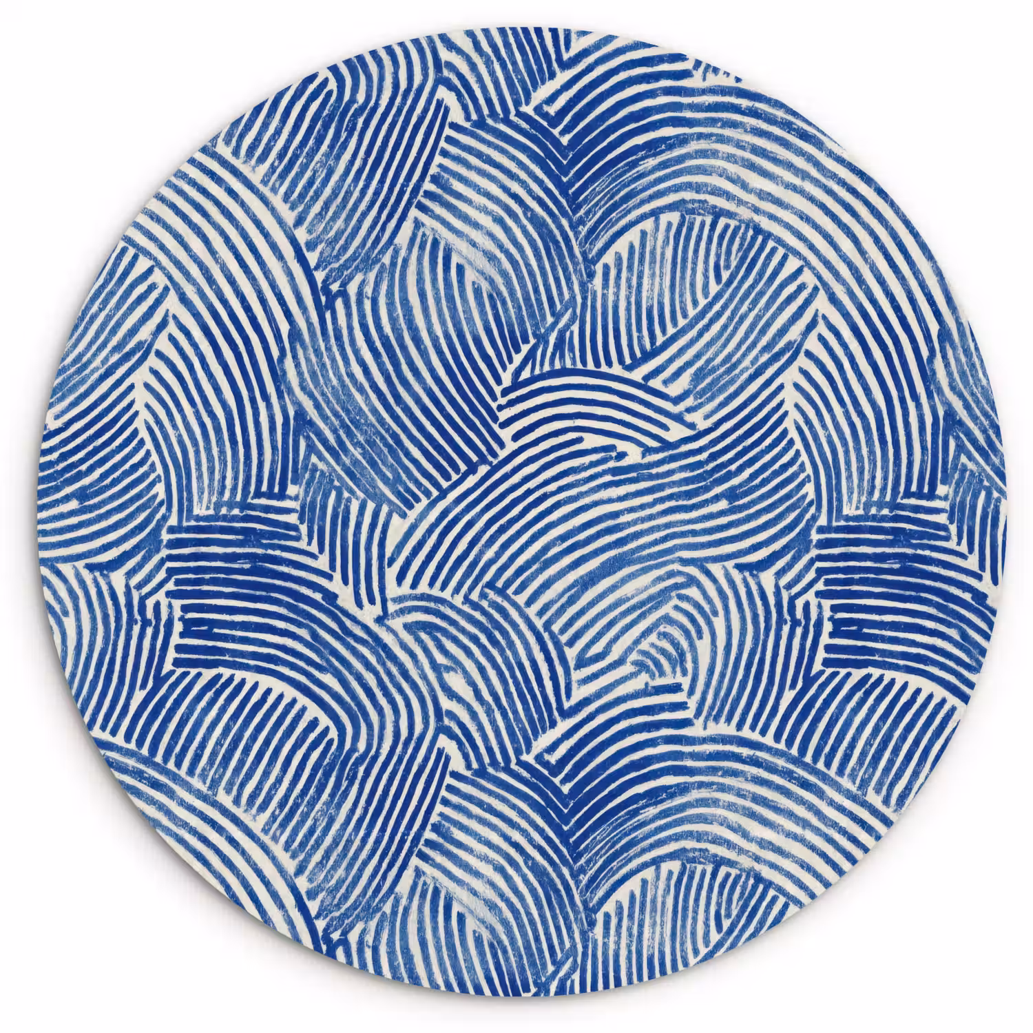 Modern - Abstract - Blauw Wandcirkel kunststof plaat 5mm dik klein 188 -3d