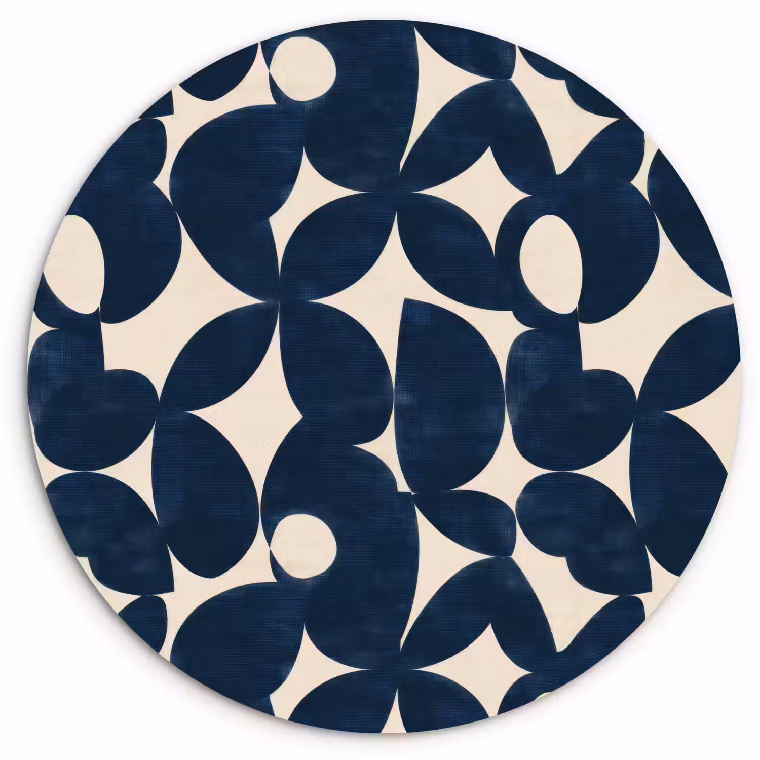 Modern - Geometrisch - Blauw Wandcirkel kunststof plaat 5mm dik klein 188 -3d