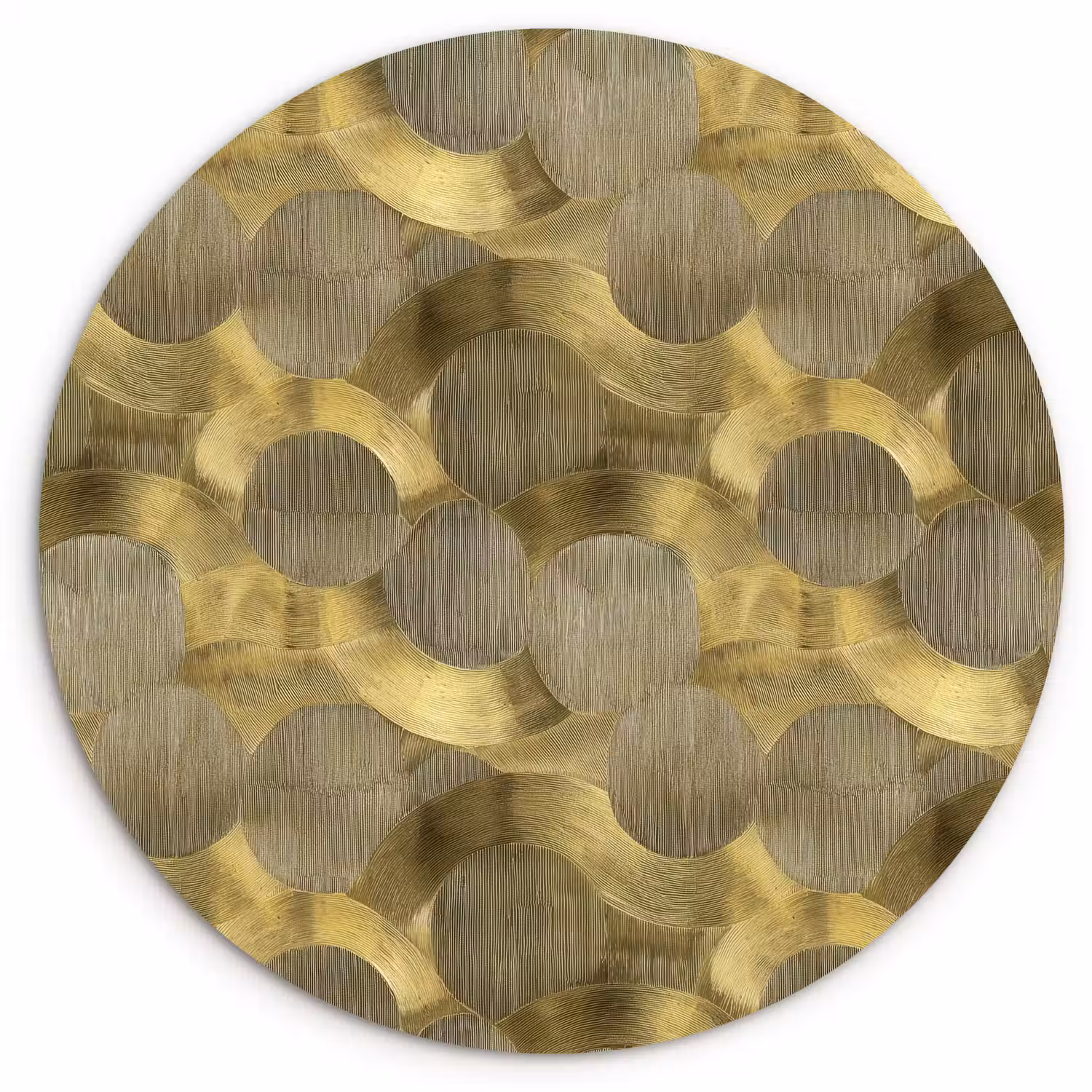 Modern - Geometrisch - Goud Wandcirkel kunststof plaat 5mm dik klein 188 -3d