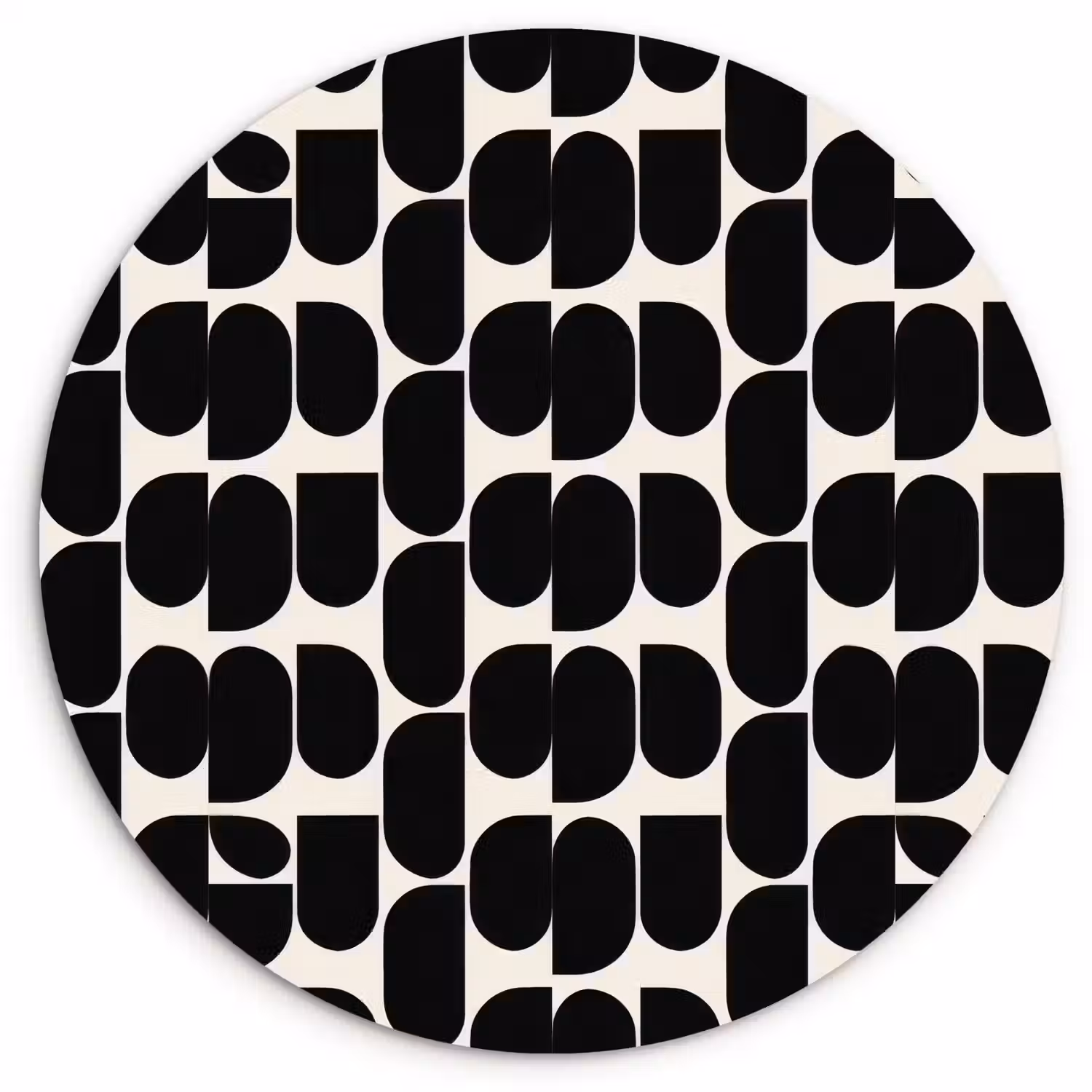 Modern - Patroon - Zwart Wandcirkel kunststof plaat 5mm dik klein 188 -3d