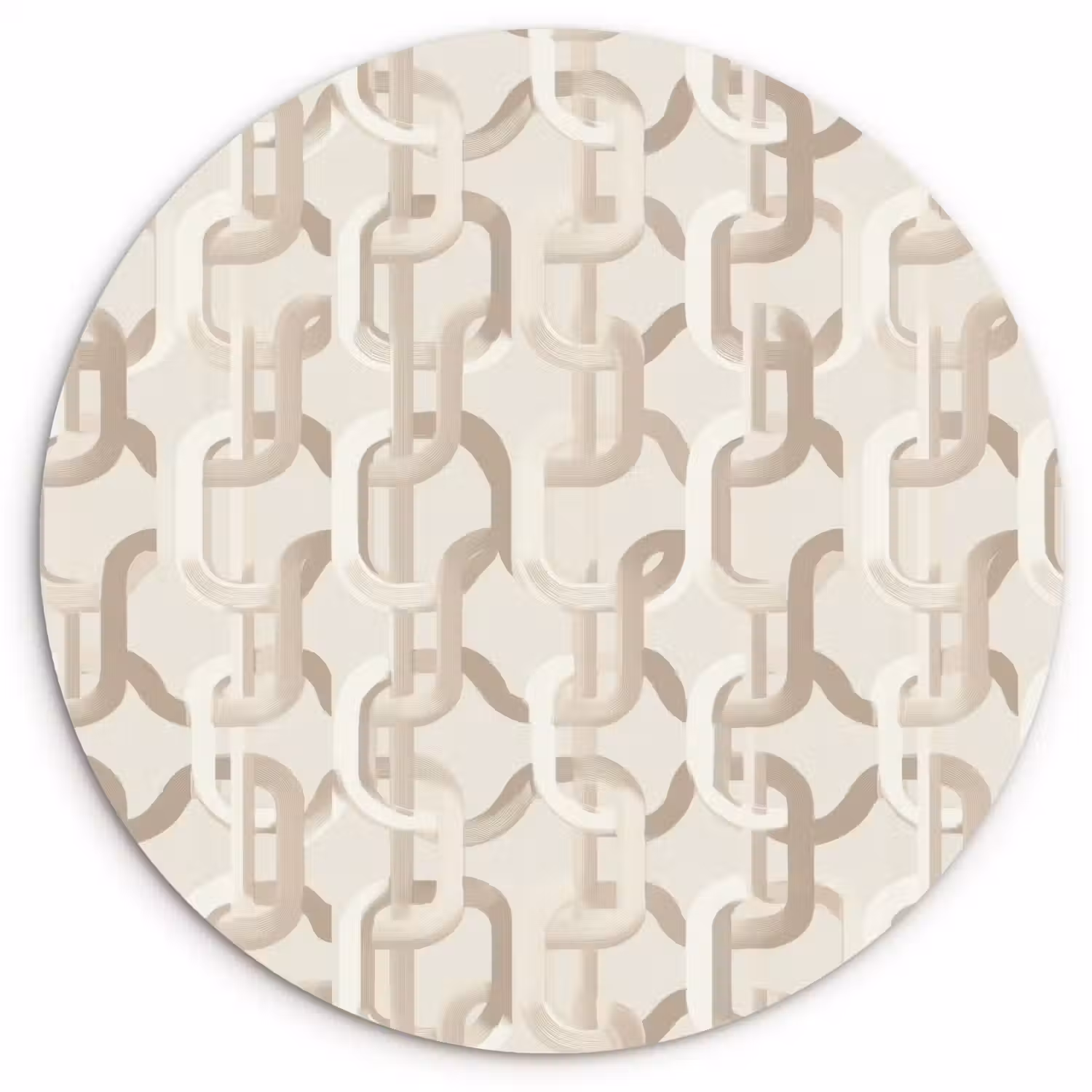 Motief - Abstract - Beige Wandcirkel kunststof plaat 5mm dik klein 188 -3d