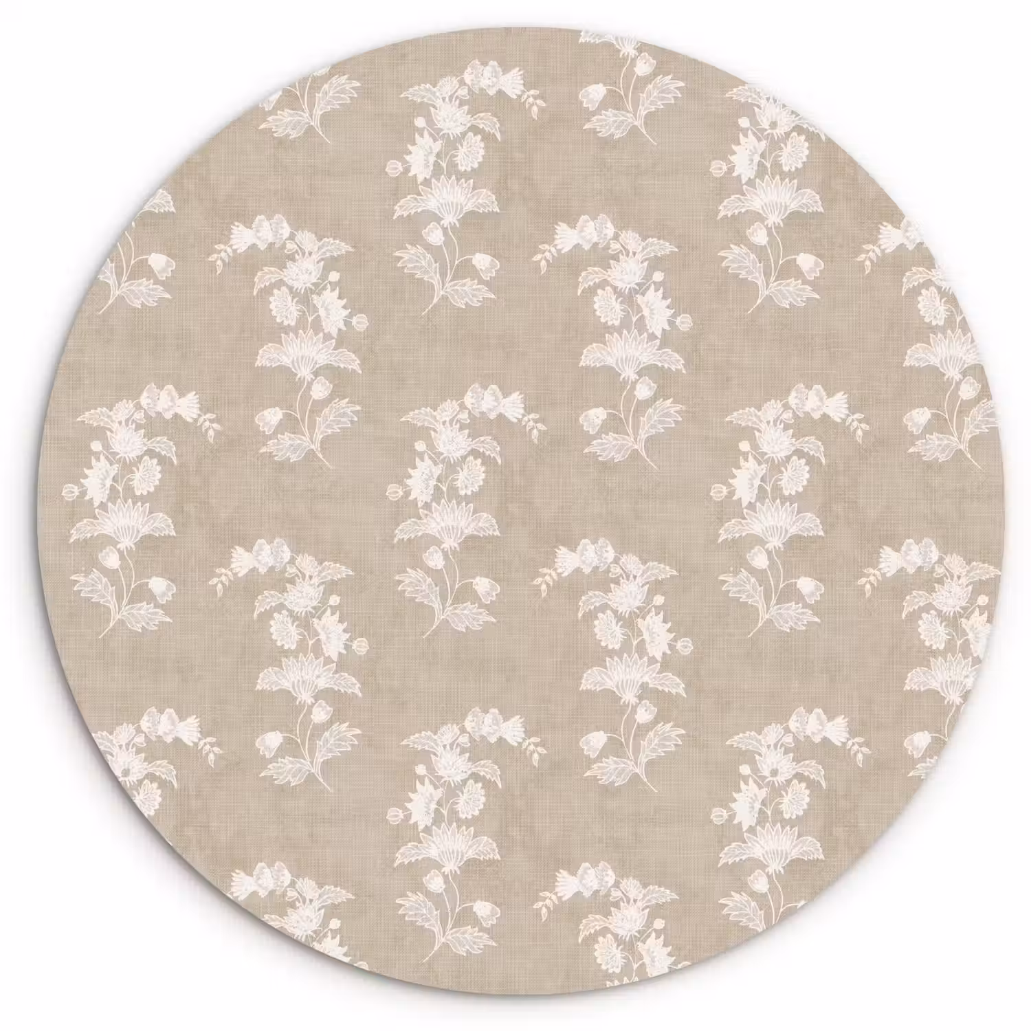 Motief - Beige - Linnen Wandcirkel kunststof plaat 5mm dik klein 188 -3d
