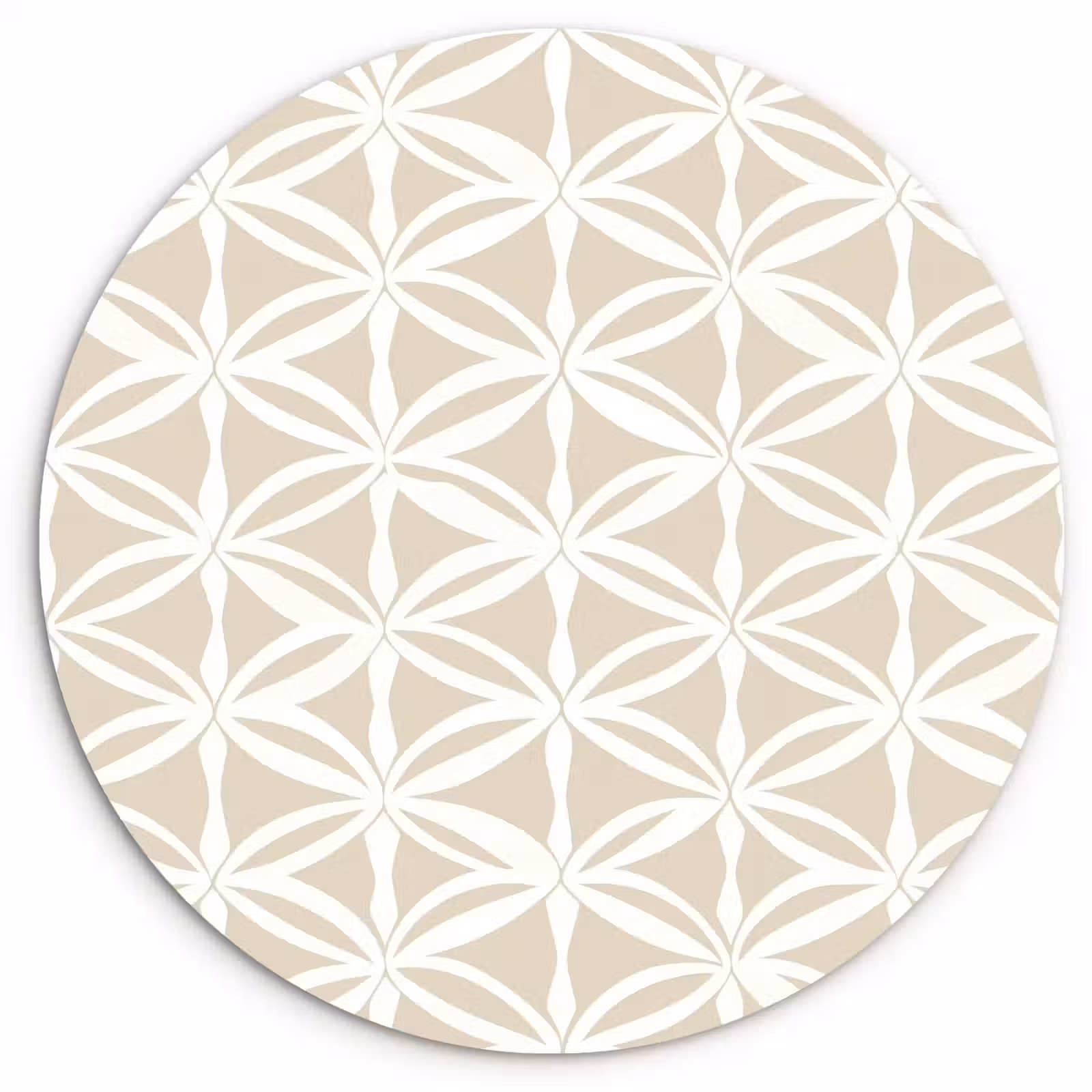 Motief - Modern - Beige Wandcirkel kunststof plaat 5mm dik klein 188 -3d