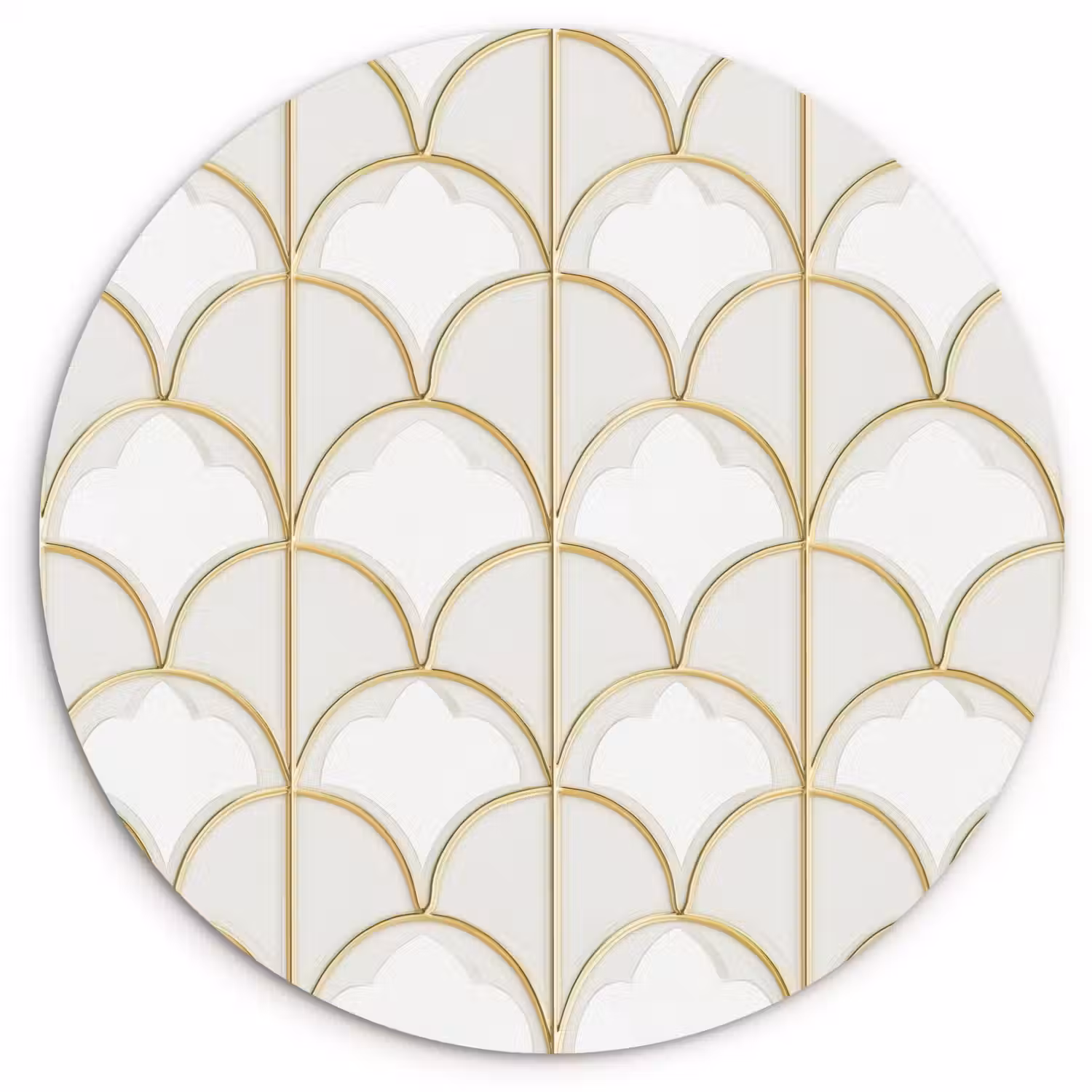 Mozaïek - Bogen - Goud Wandcirkel kunststof plaat 5mm dik klein 188 -3d