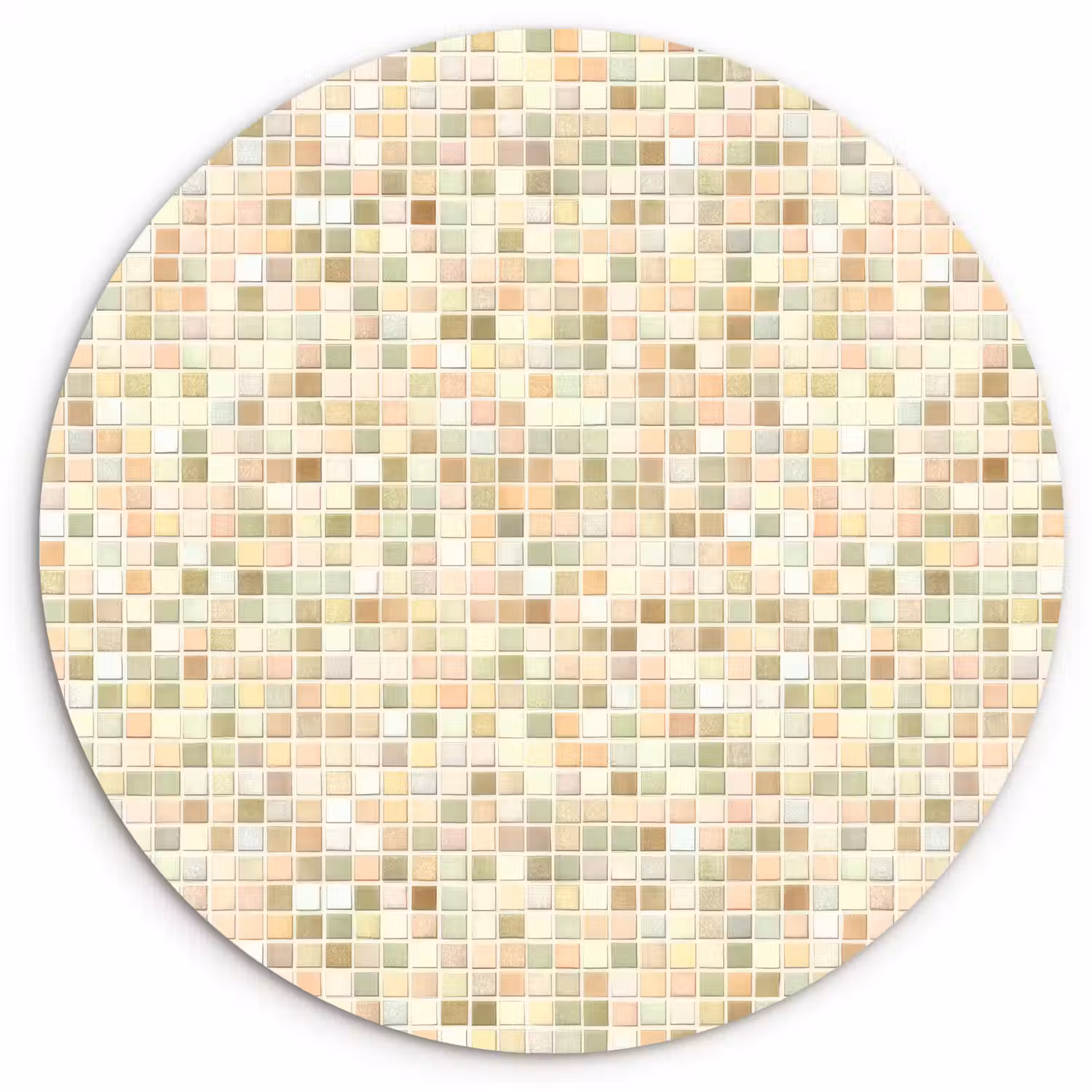 Mozaïek - Patroon - Beige Wandcirkel kunststof plaat 5mm dik klein 188 -3d