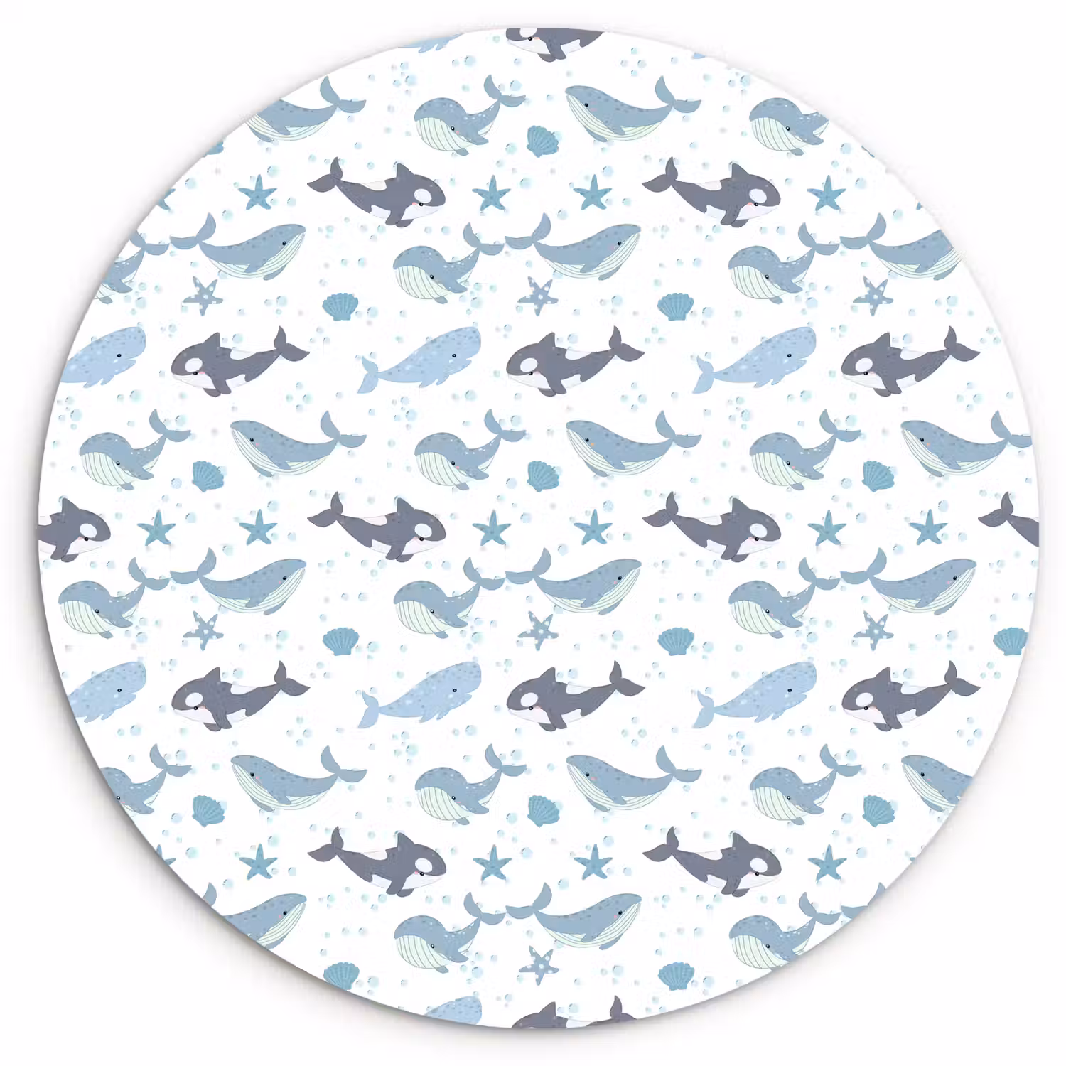 Oceaan - Walvis - Orka - Blauw Wandcirkel kunststof plaat 5mm dik klein 188 -3d
